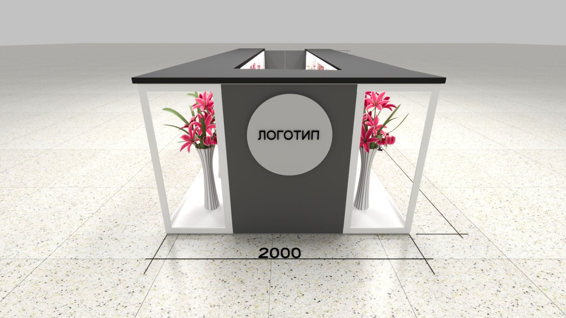 3D-визуализация островка по продаже цветов — Москва | Портфолио