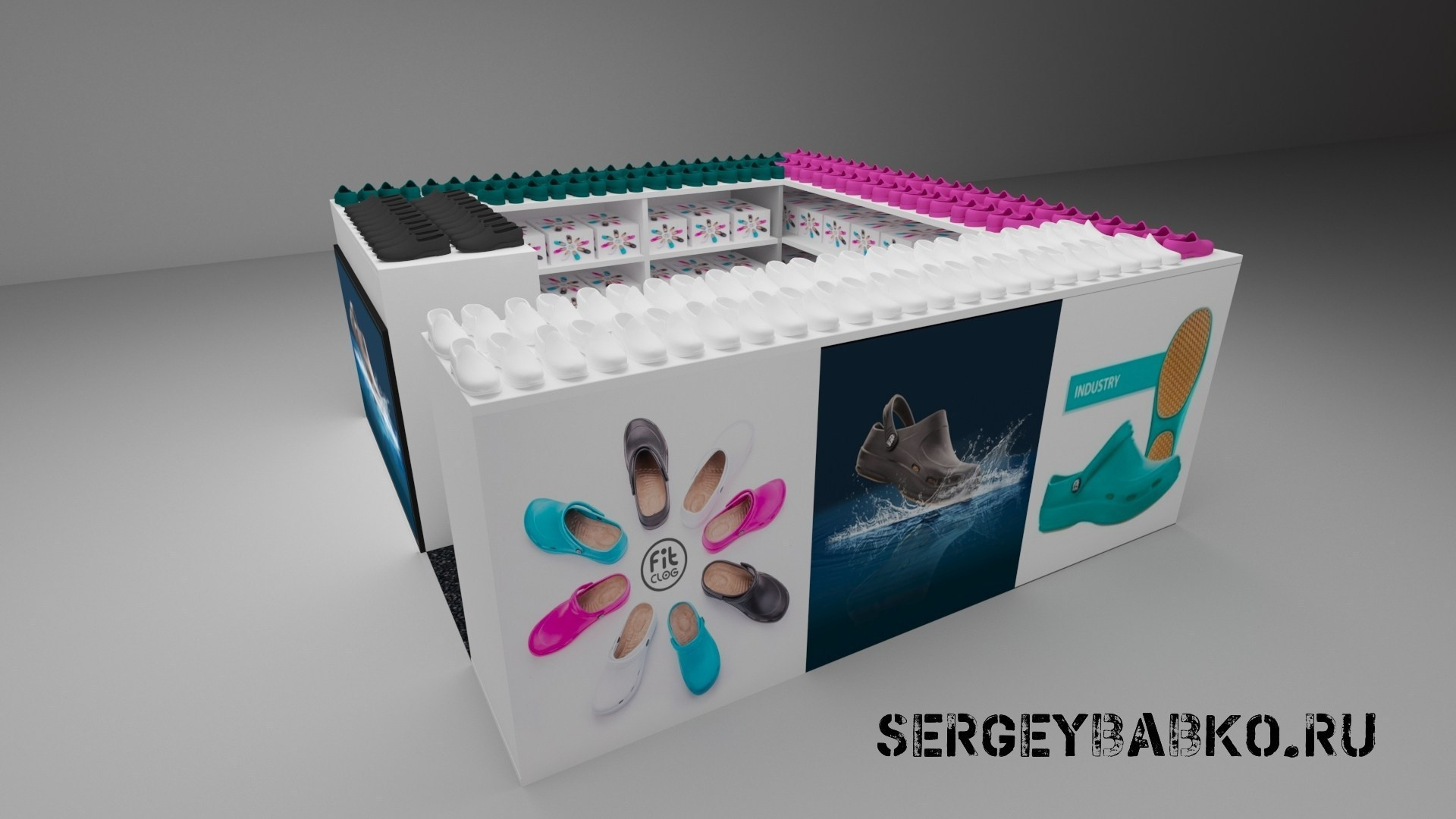 3D визуализация торговой точки, магазина, островка в Астане — заказать услугу