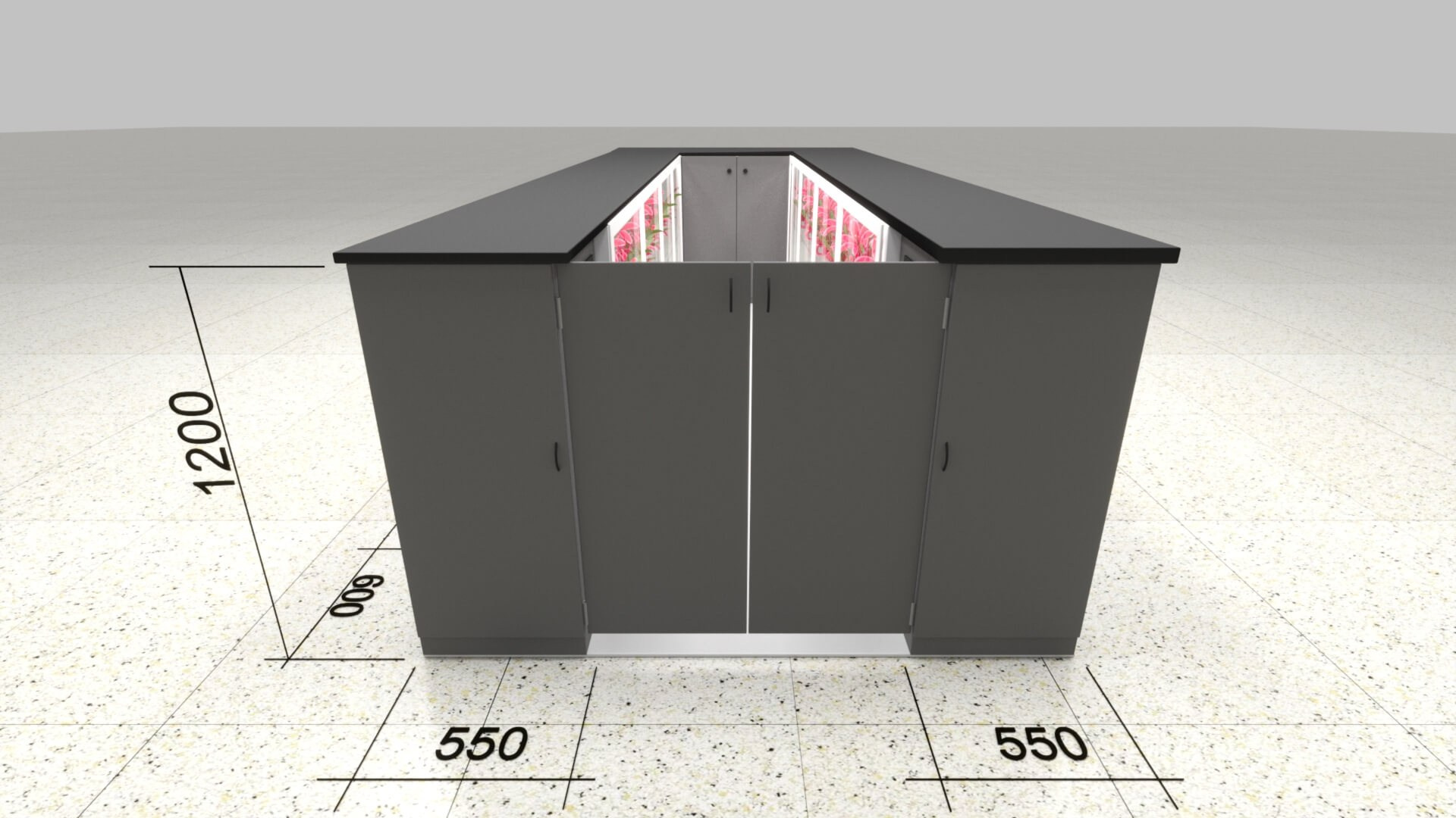 3D-визуализация островка по продаже цветов — Москва | Портфолио