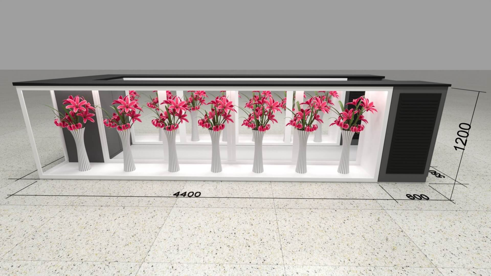 3D-визуализация островка по продаже цветов — Москва | Портфолио