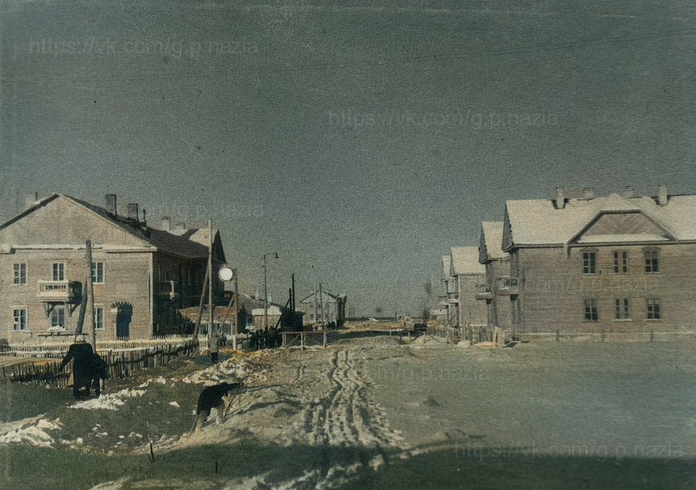 1-й Рабочий посёлок. Зима. Начало 50-х г. ХХ в. История Назиевского городского поселения