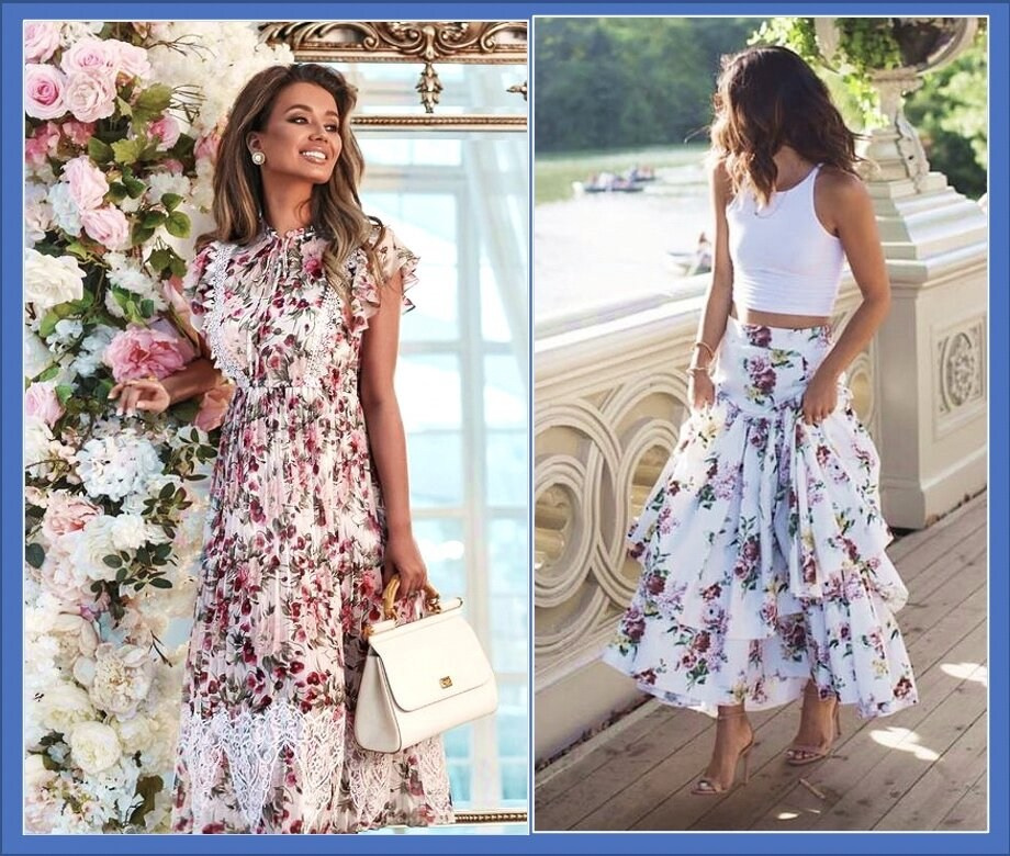 Романтический образ в одежде (платья и юбки макси)