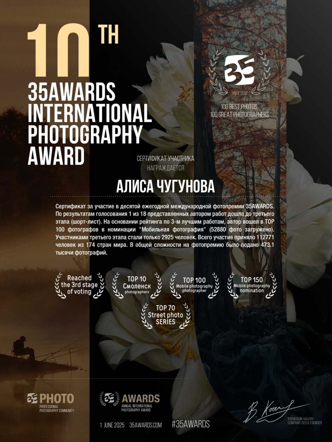 Итоги 10й фотопремии 35 AWARDS. Алиса Чугунова. Художественная фотография