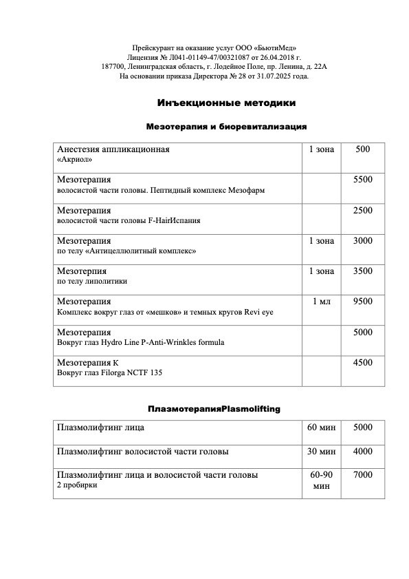 Инъекционные методики. Клиника здоровья и красоты «Бьюти Мед Про» г. Лодейное Поле