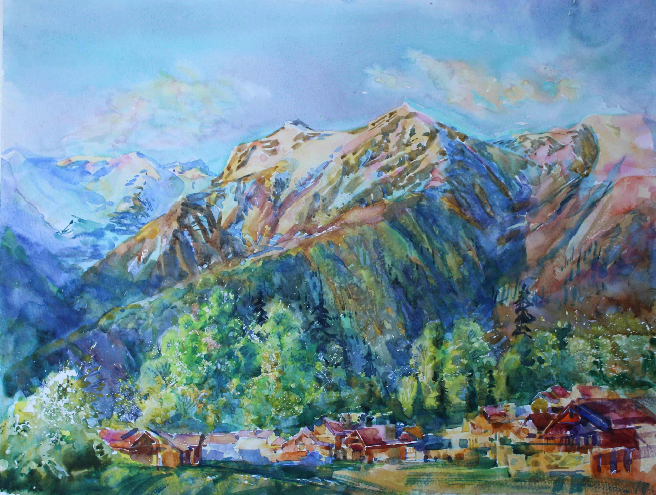 «В горах. Отель1389». Свет акварели Галины Поплавской