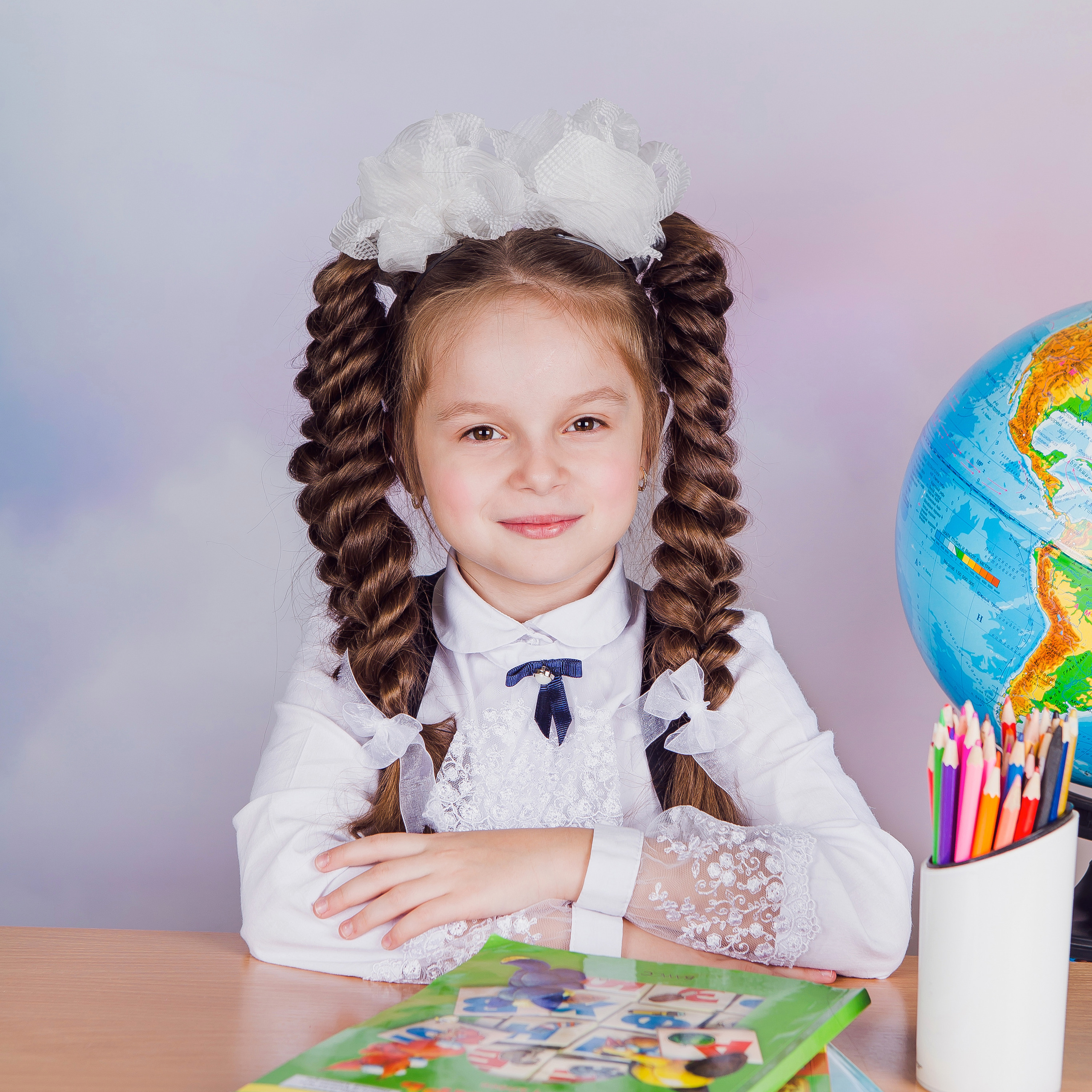 портретные фотографии первоклашек в школе