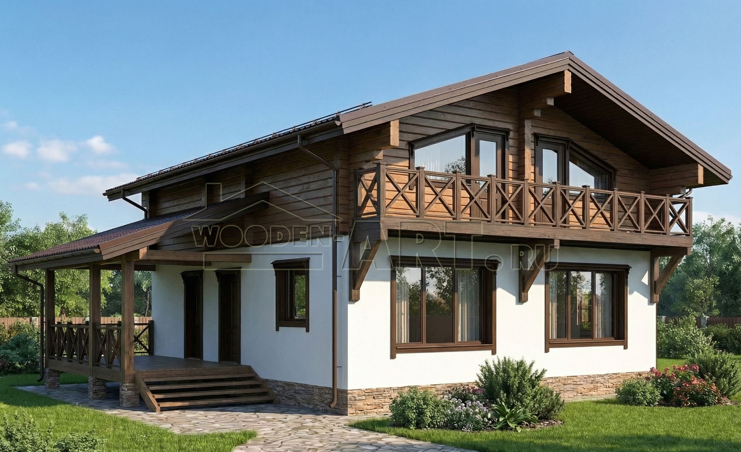 «Шале» 208 кв. м. Проекты деревянных домов. Архитектор Ольга Мальцева