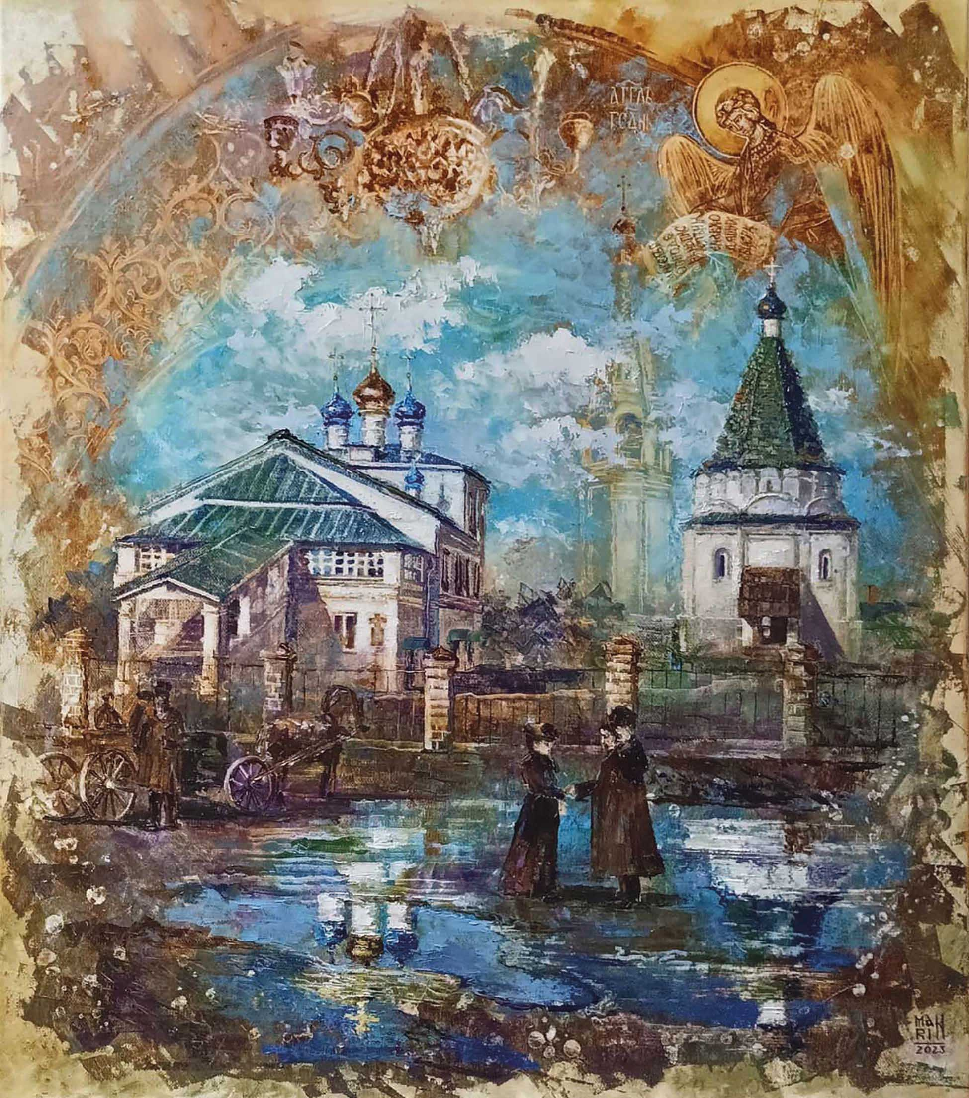 картины, интерьерные картины, картины маслом, масло, природа, живопись, Нижний Новгород, город, картина с Нижнем Новгородом, Балахна, церковь, картина с церковью, усадьба, старина, ретро стиль, прогулка по Нижнему, осень, осенняя картина, Старый Нижний, нижегородские виды, старый город, монастырь, купить картину, картина в подарок, Покровский собор