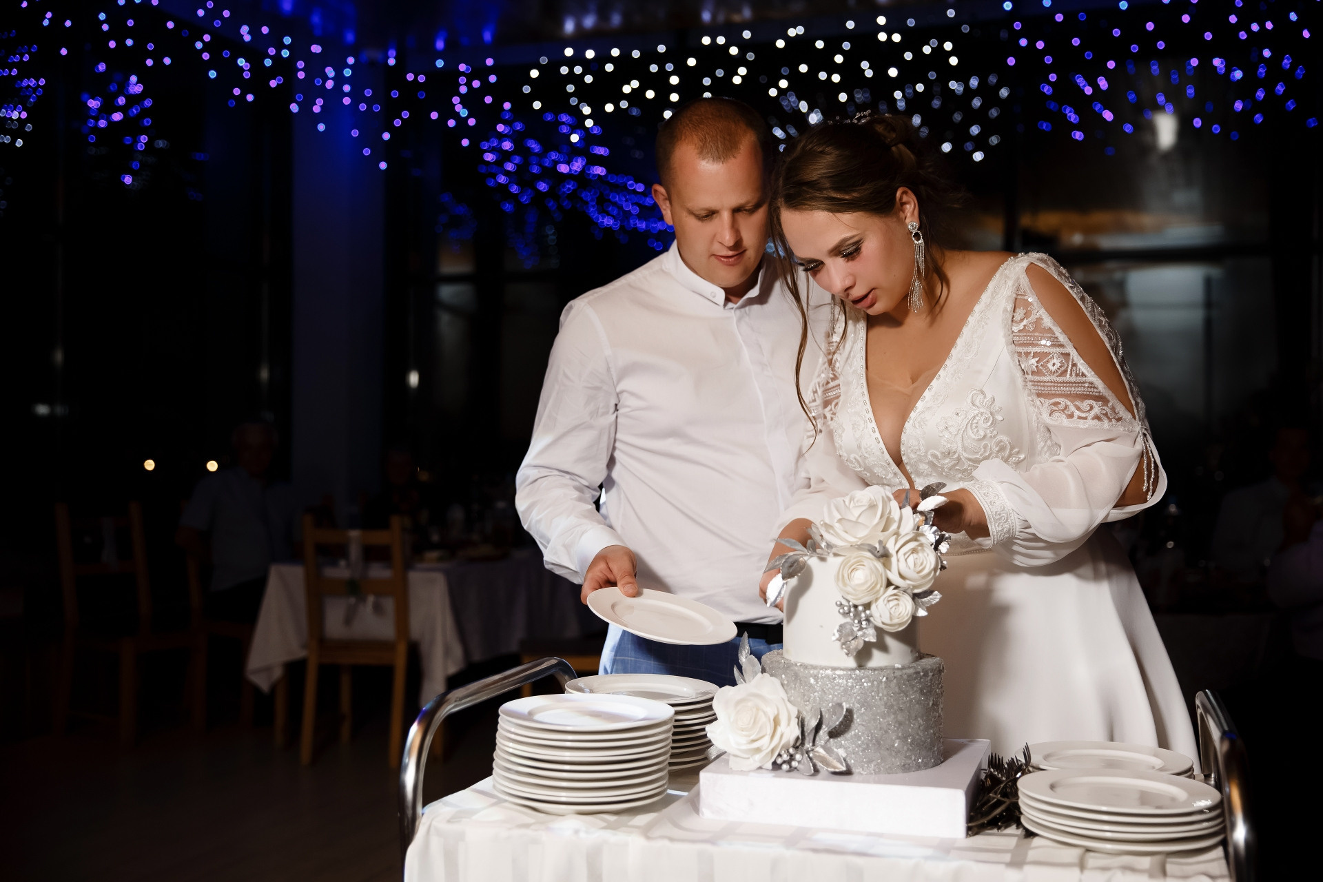 торт на свадебном банкете, свадебный фотограф в Новомосковске