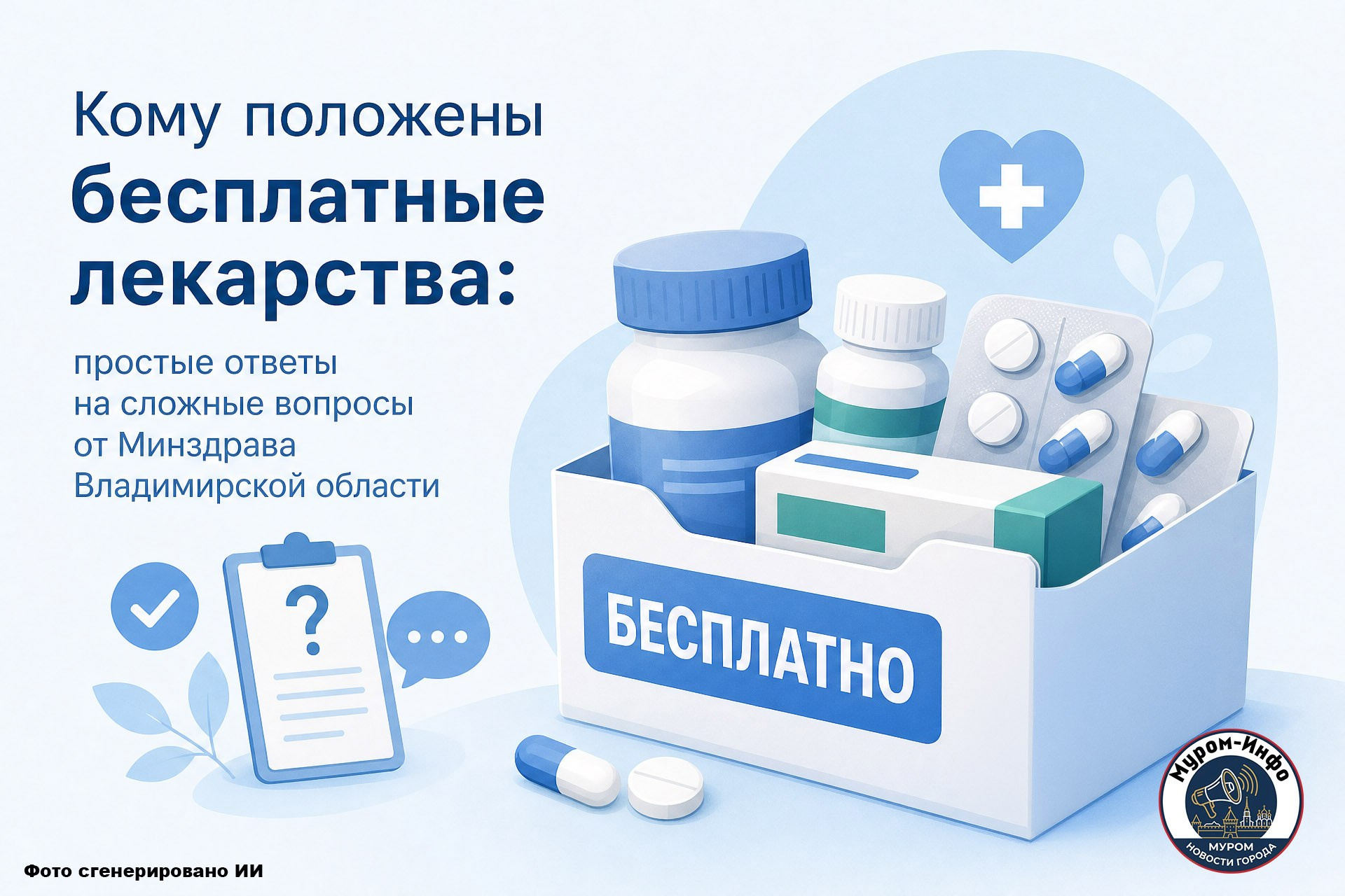 Кому положены бесплатные лекарства: простые ответы на сложные вопросы от Минздрава Владимирской области