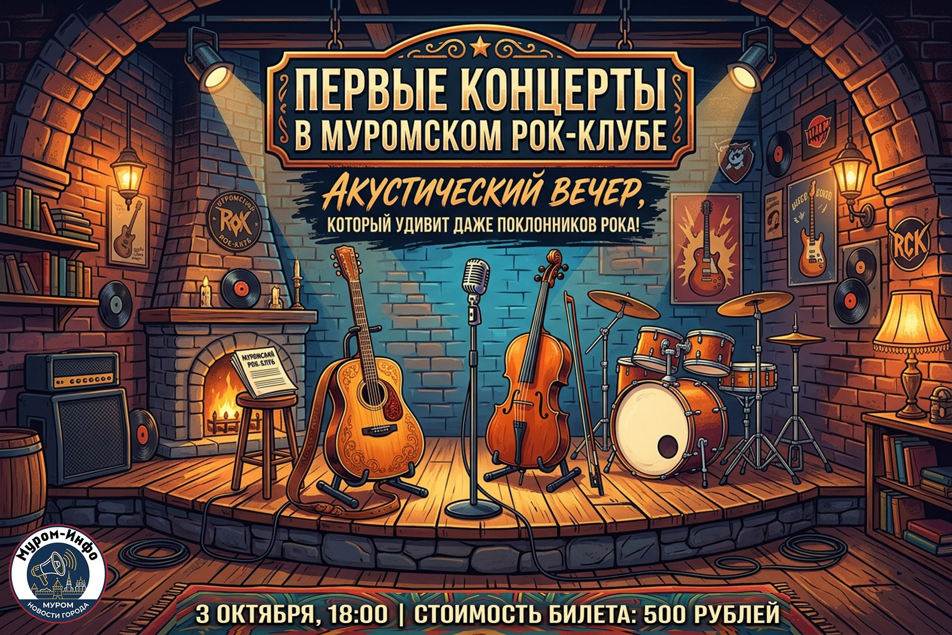 Первые концерты в Муромском рок‑клубе: акустический вечер, который удивит даже поклонников рока!