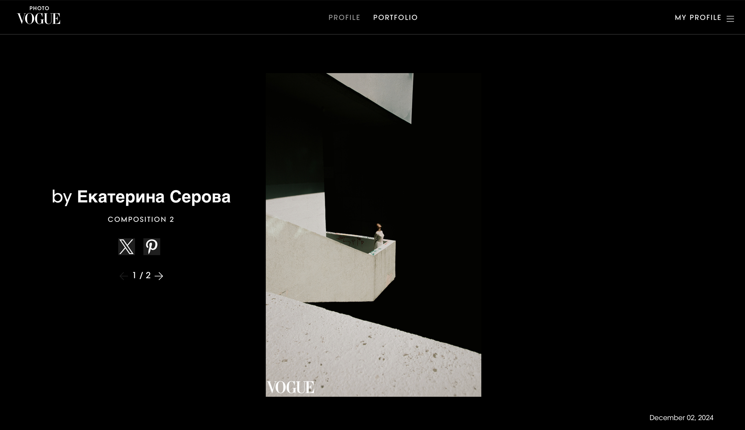 Моя фотография в Vogue. Художественный фотограф Екатерина Серова