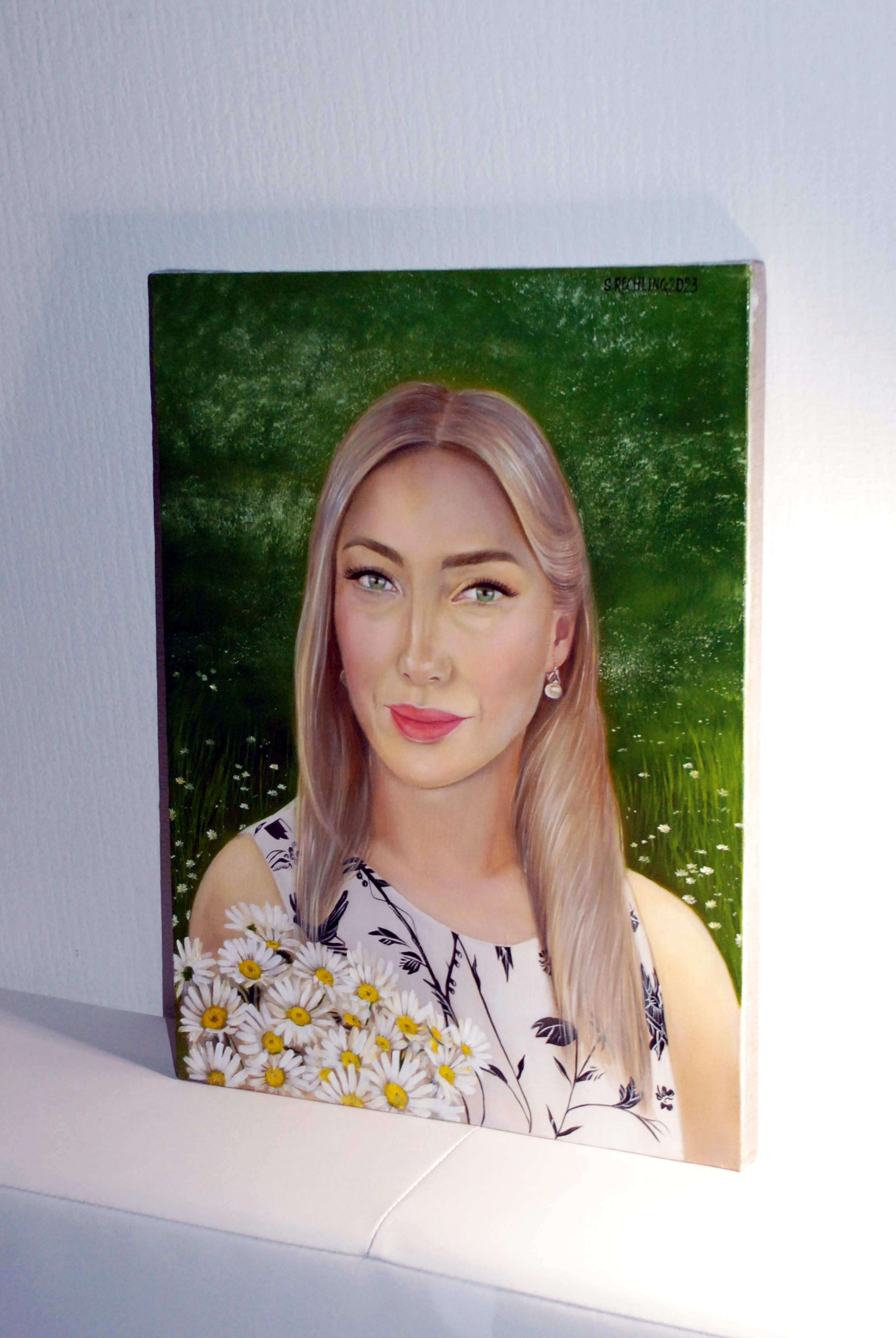 創作肖像的階段. 根據照片訂購繪畫和肖像。藝術家 Sofia Rechling