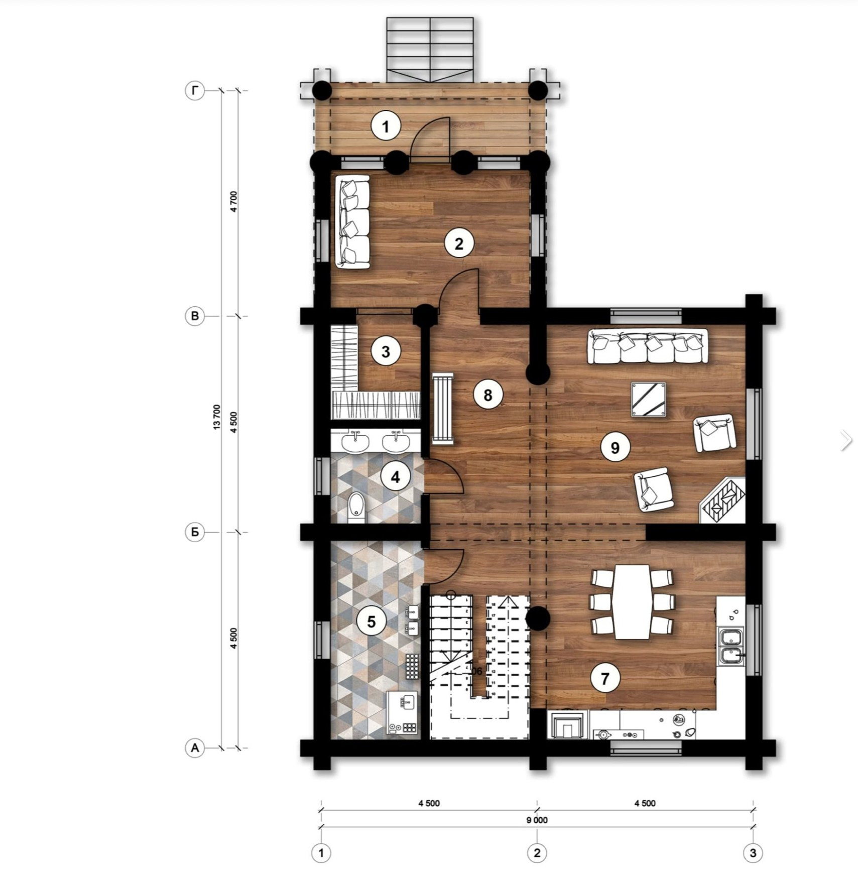 Канадец 150 м². Архитектор Касаткин и Партнёры