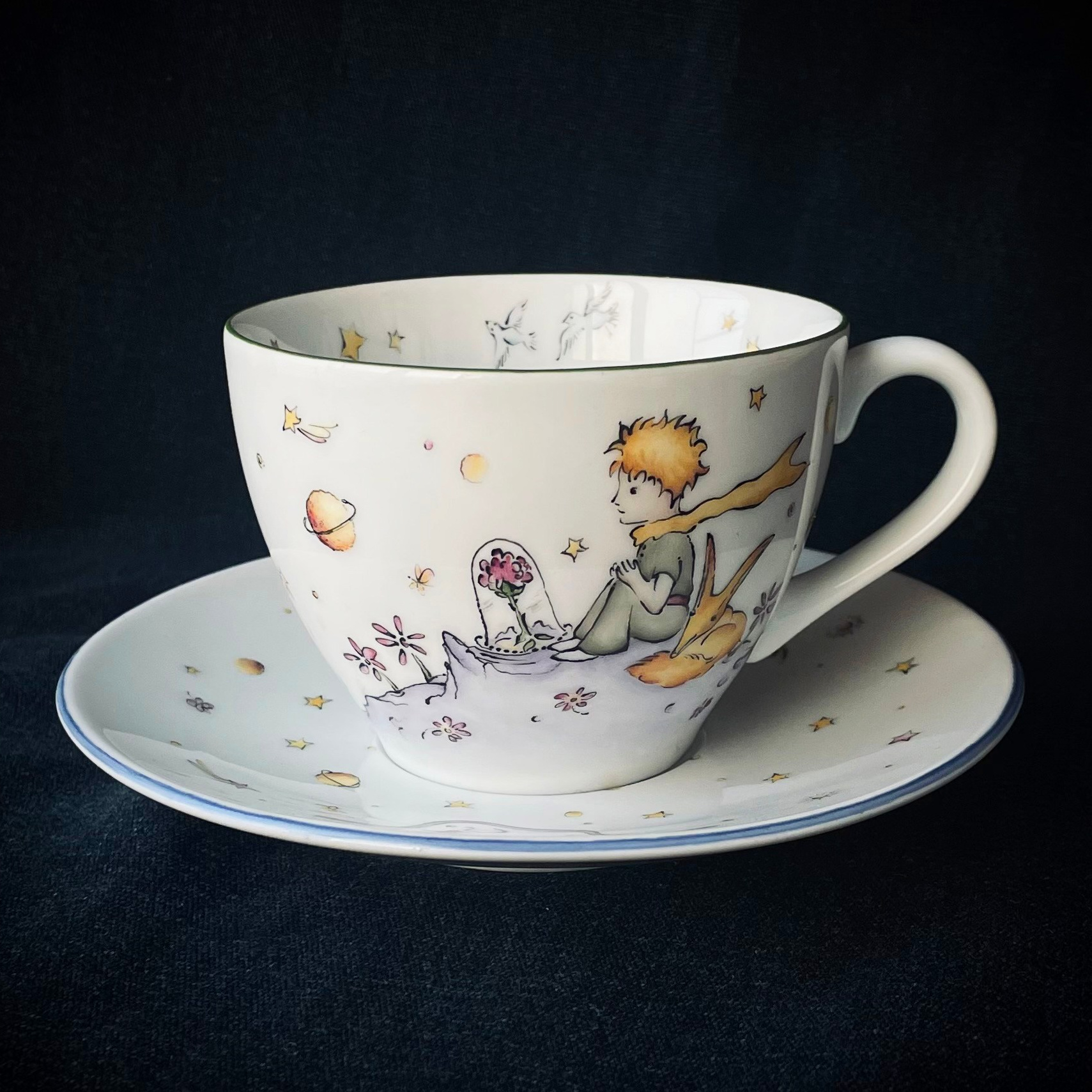 Чайная пара «Маленький принц». Роспись фарфора на заказ в Санкт-Петербурге