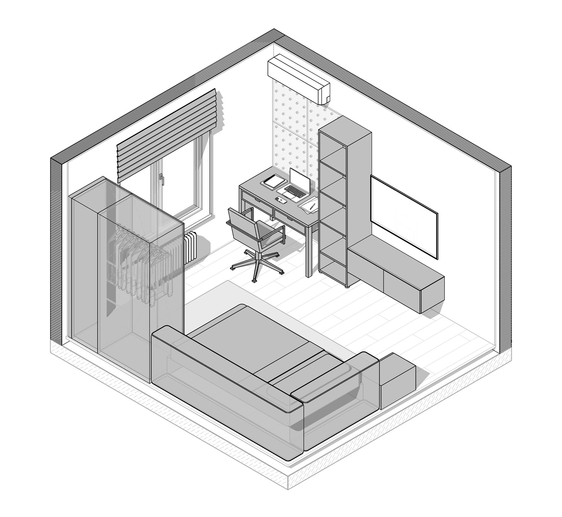 Квартира ЖК Полюса ЮГ 146. Архитектурно-дизайнерское бюро ROOMS