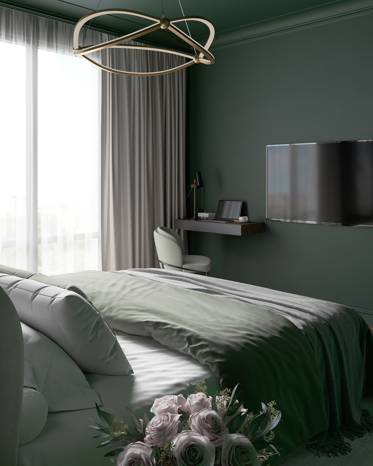 Dark Emerald. Дизайн интерьера | 3D визуализация | Миланская Марина