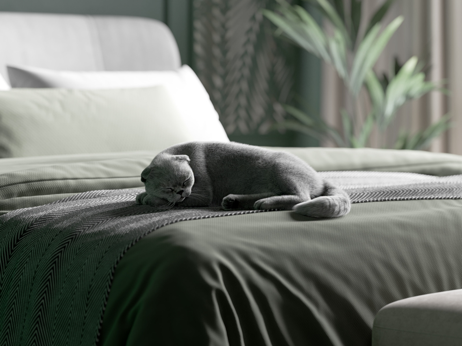 Dark Emerald. Дизайн интерьера | 3D визуализация | Миланская Марина