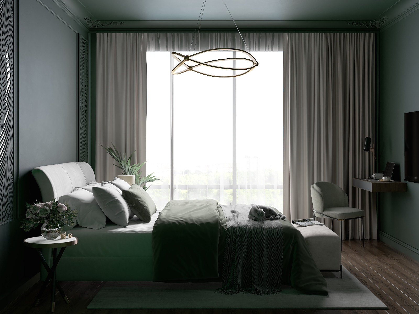 Dark Emerald. Дизайн интерьера | 3D визуализация | Миланская Марина