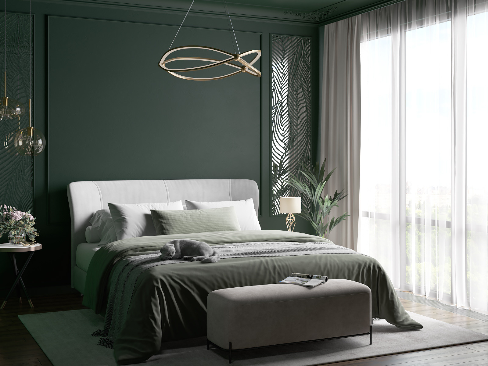 Dark Emerald. Дизайн интерьера | 3D визуализация | Миланская Марина