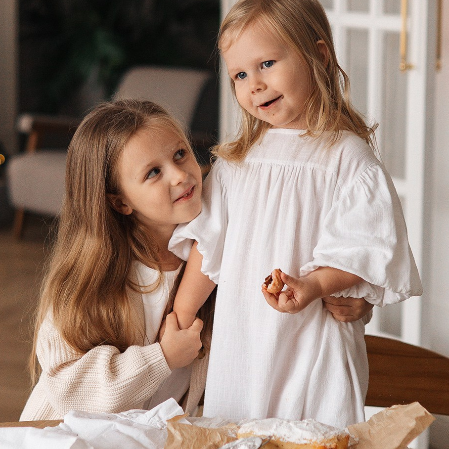 066 Платье с пышными рукавами. Эко-одежда для детей