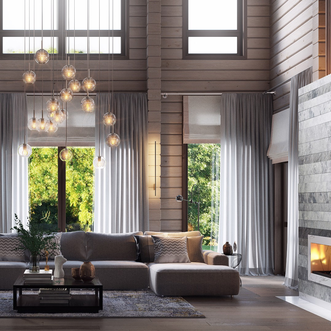 Интерьер дома из бруса