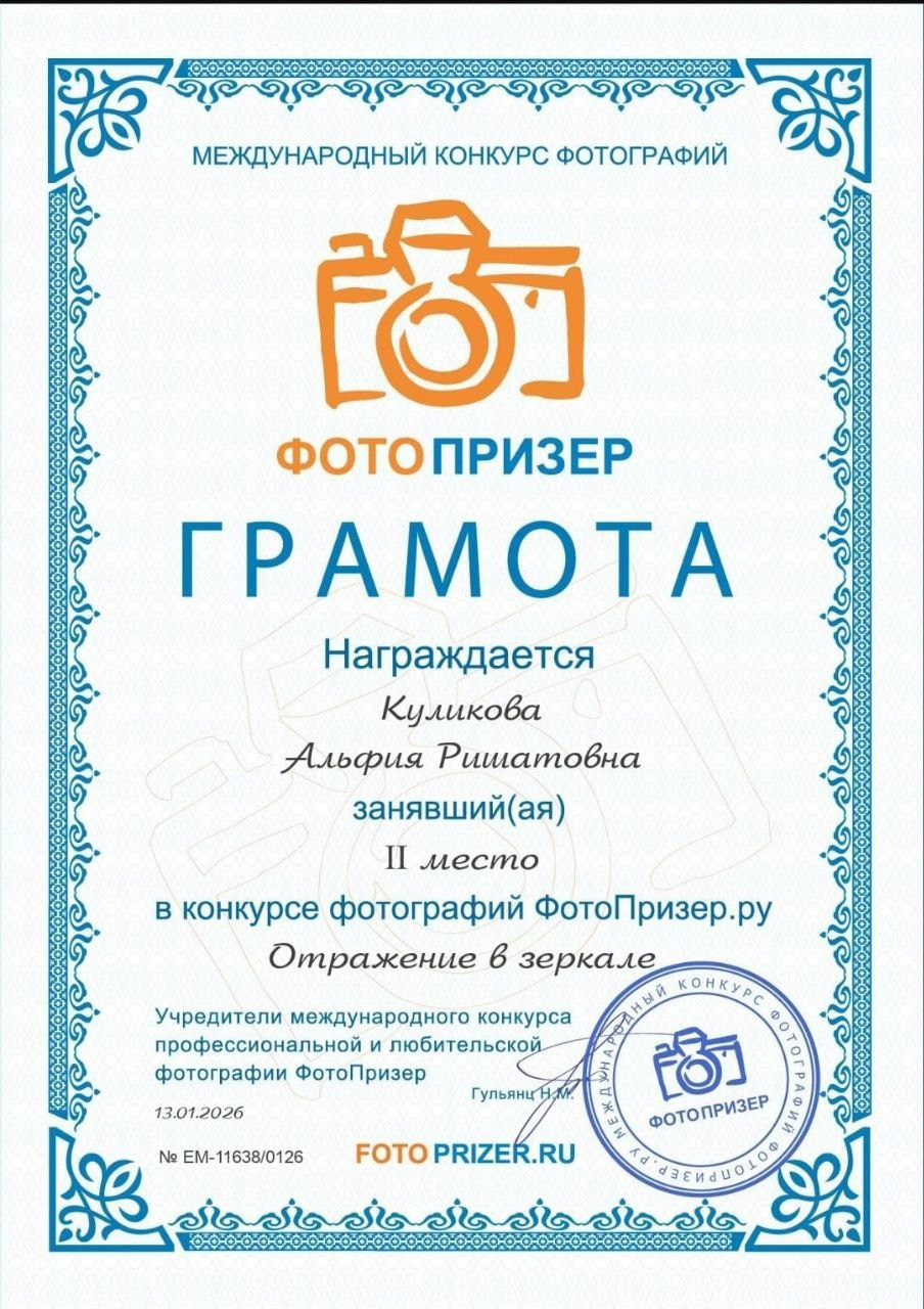 Награды в конкурсах. Kulikova Alfiia