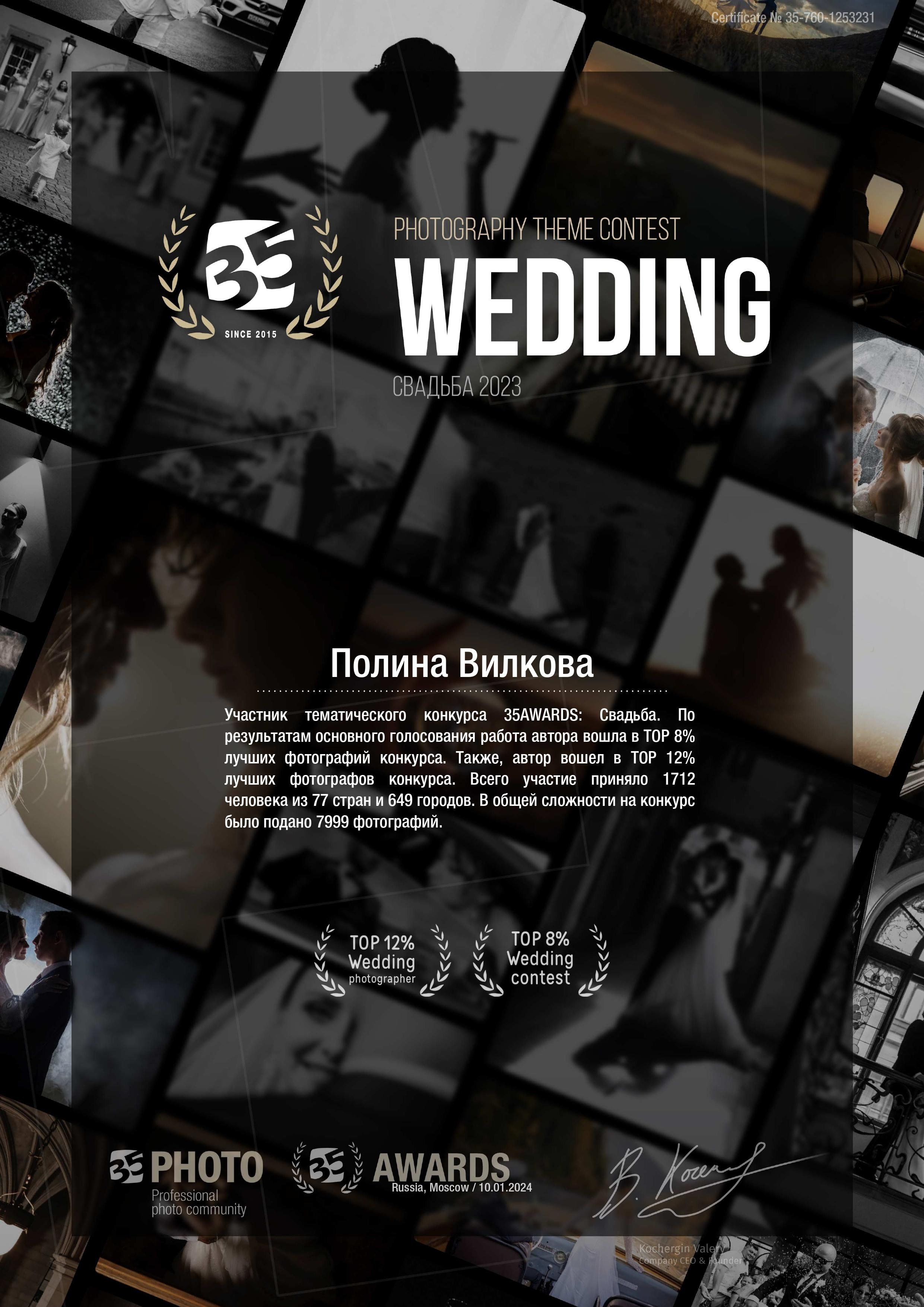 Awards & Publications. Polina Vilkova