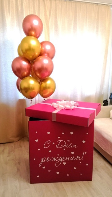 Коробка с шарами. Студия праздничного декора