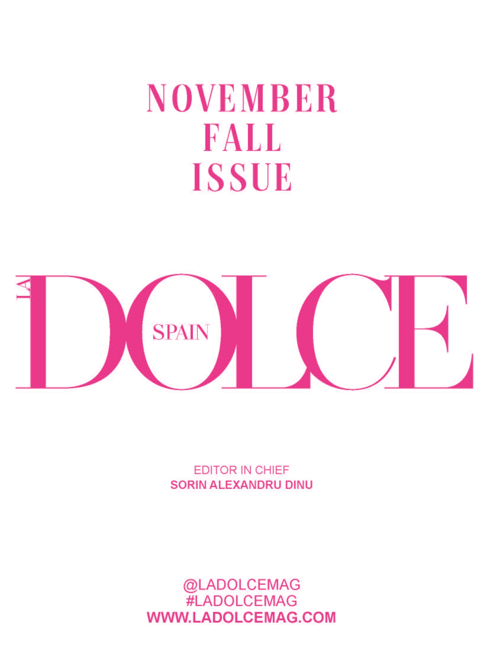 Обложка журнала DOLCE, Spain. November 2024. Катерина Растокина фотограф в Санкт-Петербурге