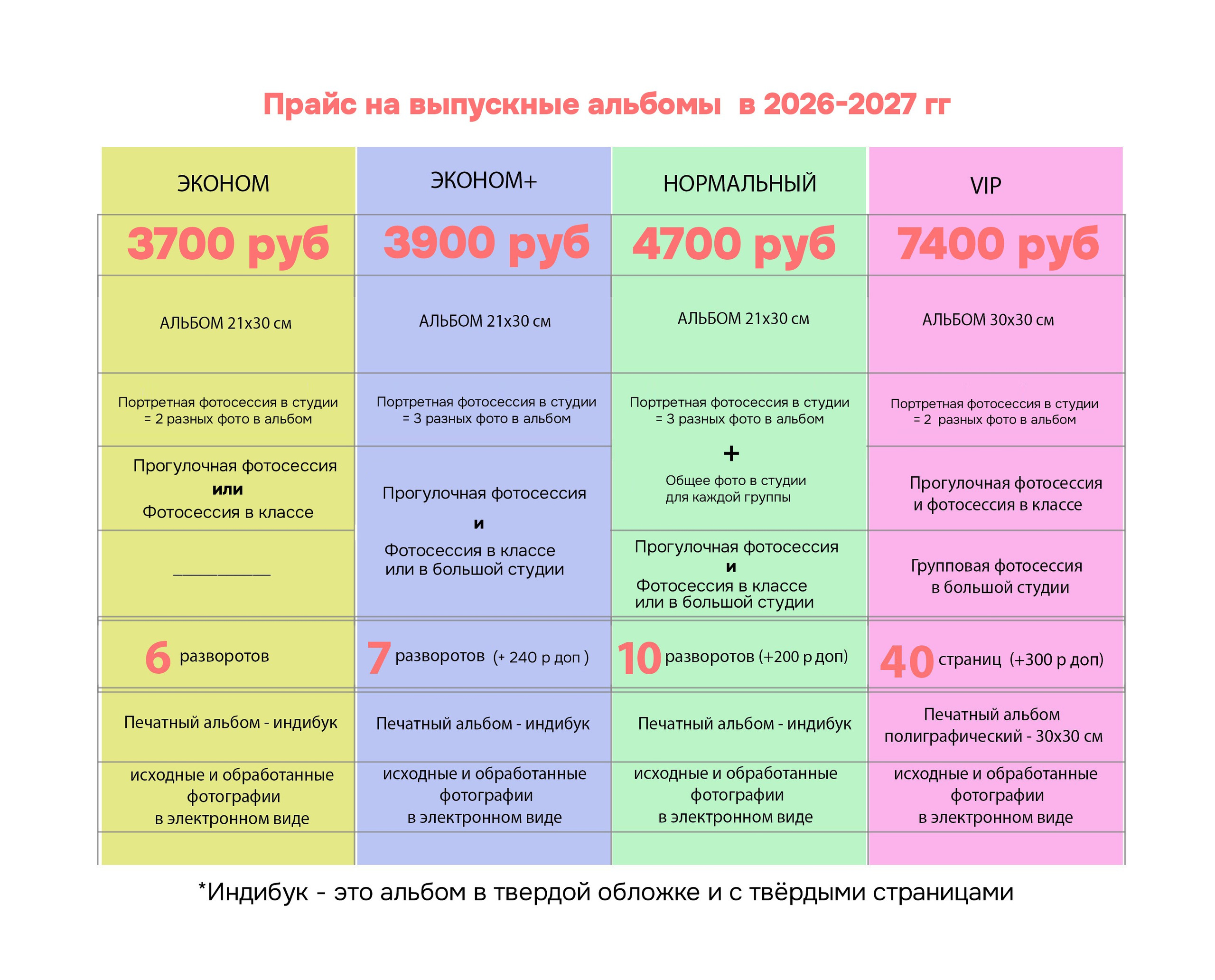 Стоимость. Фотосъемка и изготовление выпускных альбомов в Ростове-на-Дону