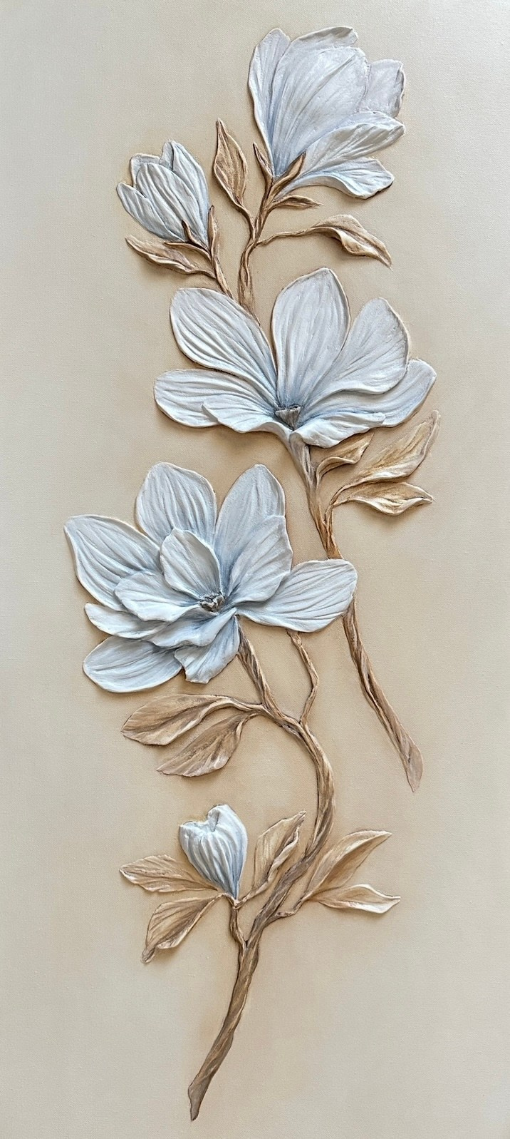 барельеф, панно, магнолии, магнолия, декор, арт, интерьерные картины, декоративное панно, фактура, интерьерная картина