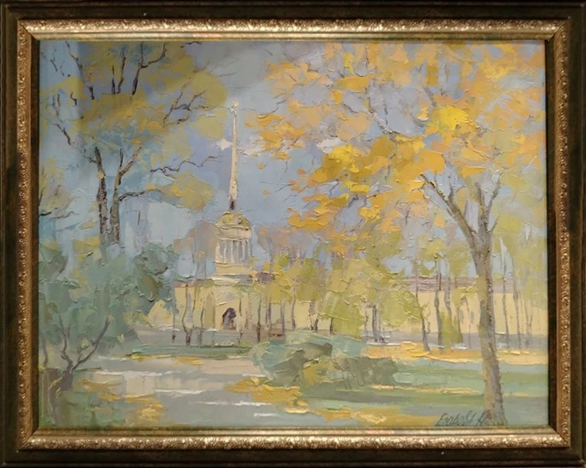 Город, виды Санкт-Петербурга, осень, адмиралтейство