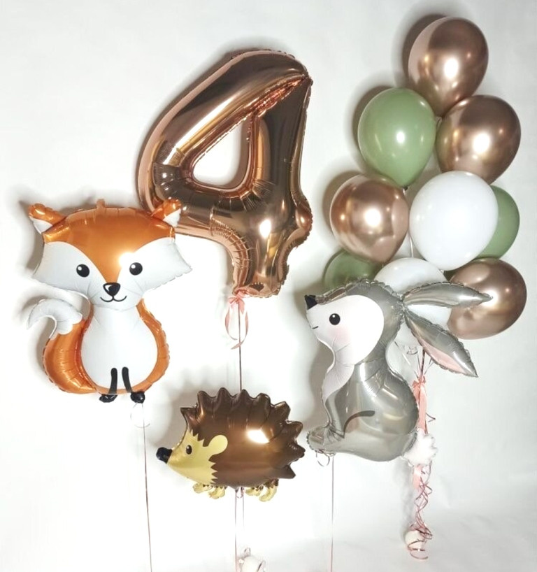 Шары с цифрами розовое золото. Студия праздничного декора