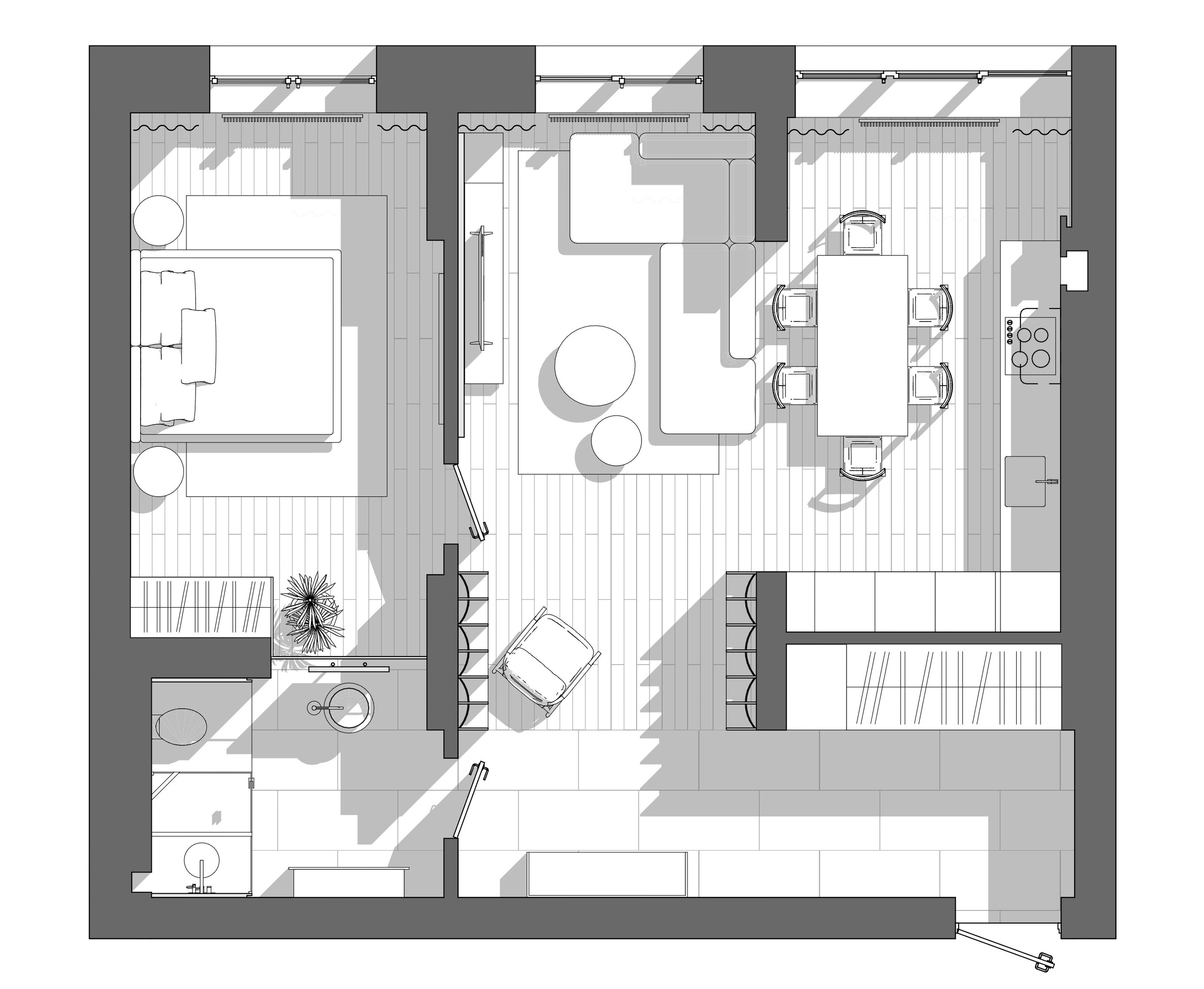 PAS_Flat — Bachelor apartment in Saratov Russia designed by QUADRUM STUDIO