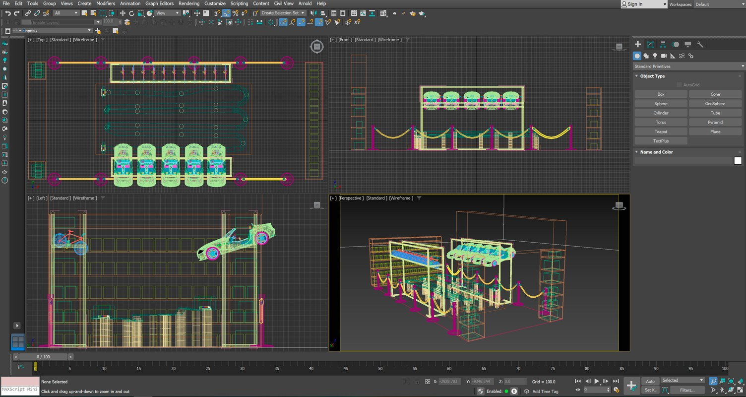 3D-визуализация островка зоны аттракционов — Казахстан | Портфолио