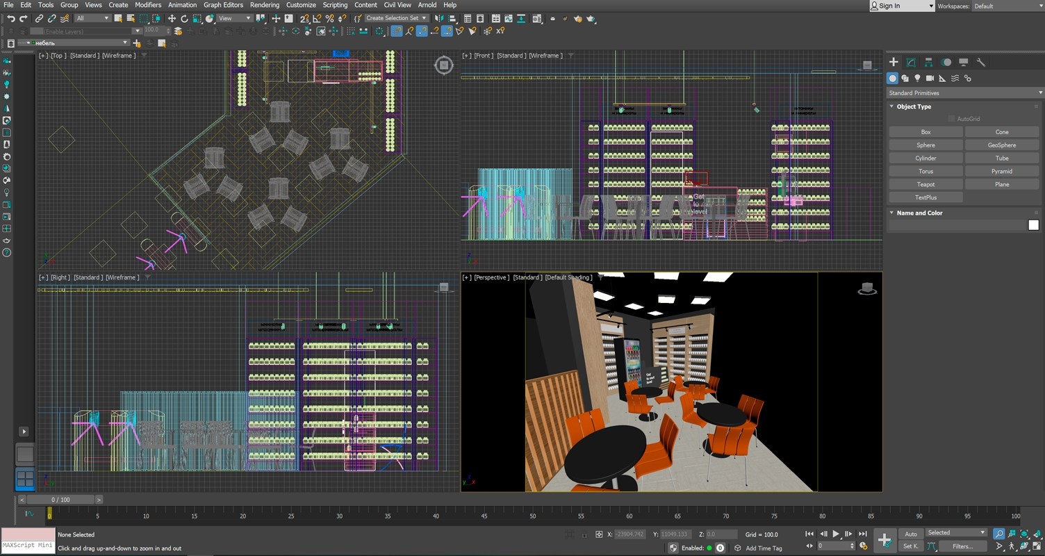 3D-визуализация магазина спортивного питания с кафе зоной — Анапа | Портфолио