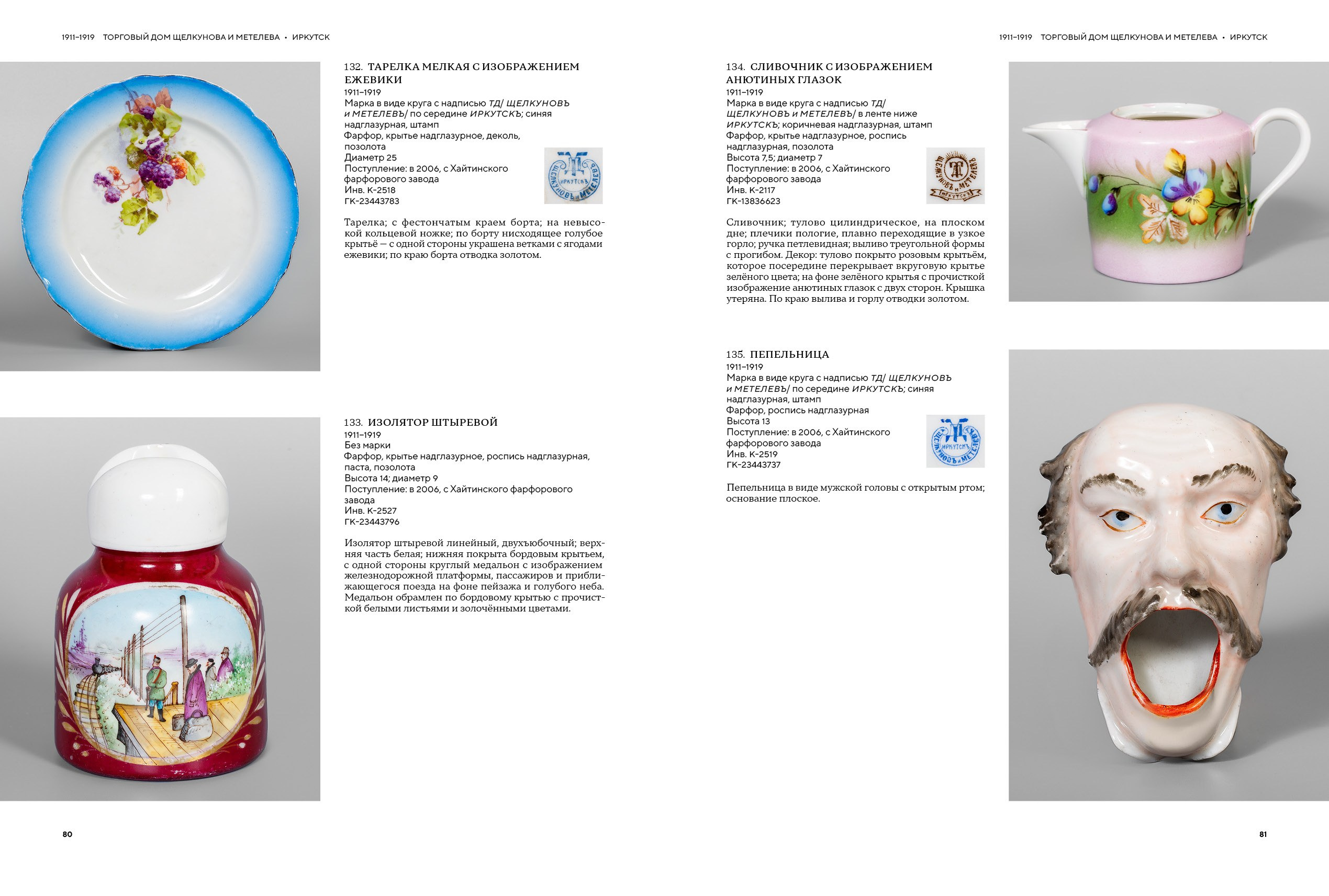 Торговый Дом Щелкунова и Метелева. Разворот из альбома «Сибирский фарфор»