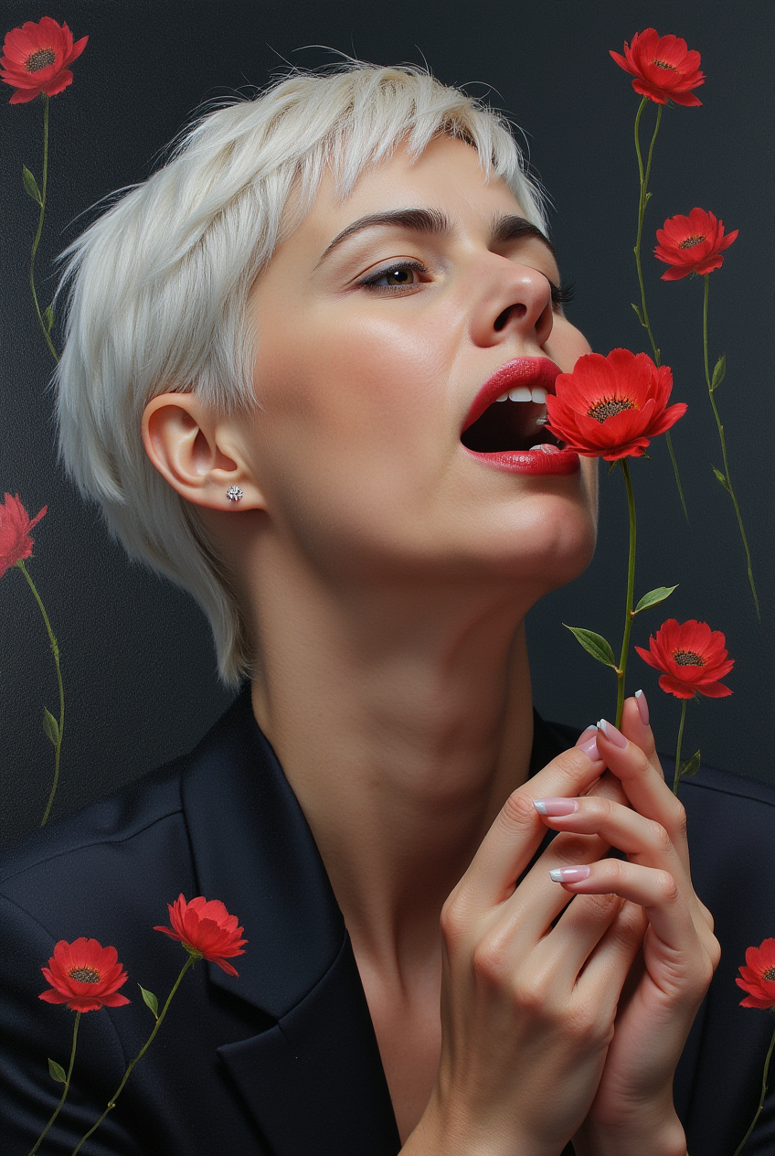 блондинка и мак