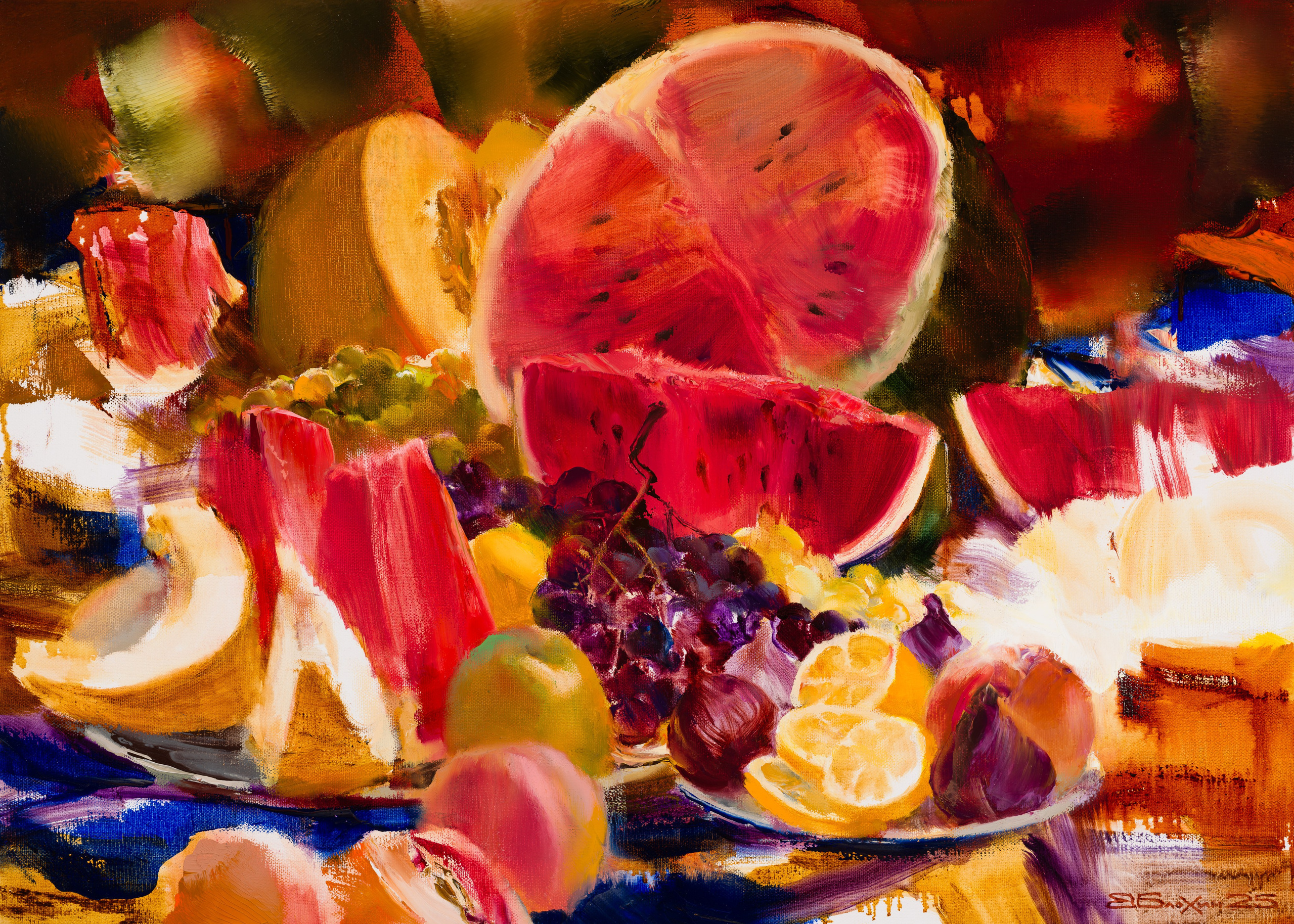 «Натюрморт с арбузом» - Валерий Блохин