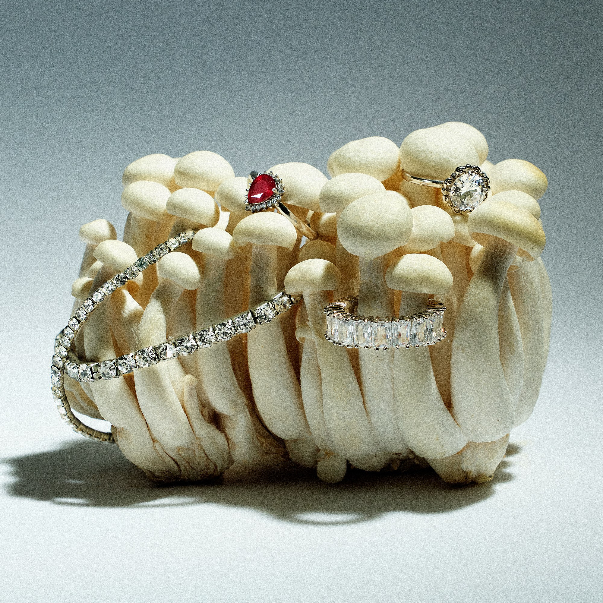 Необычное фото урашений в грибах