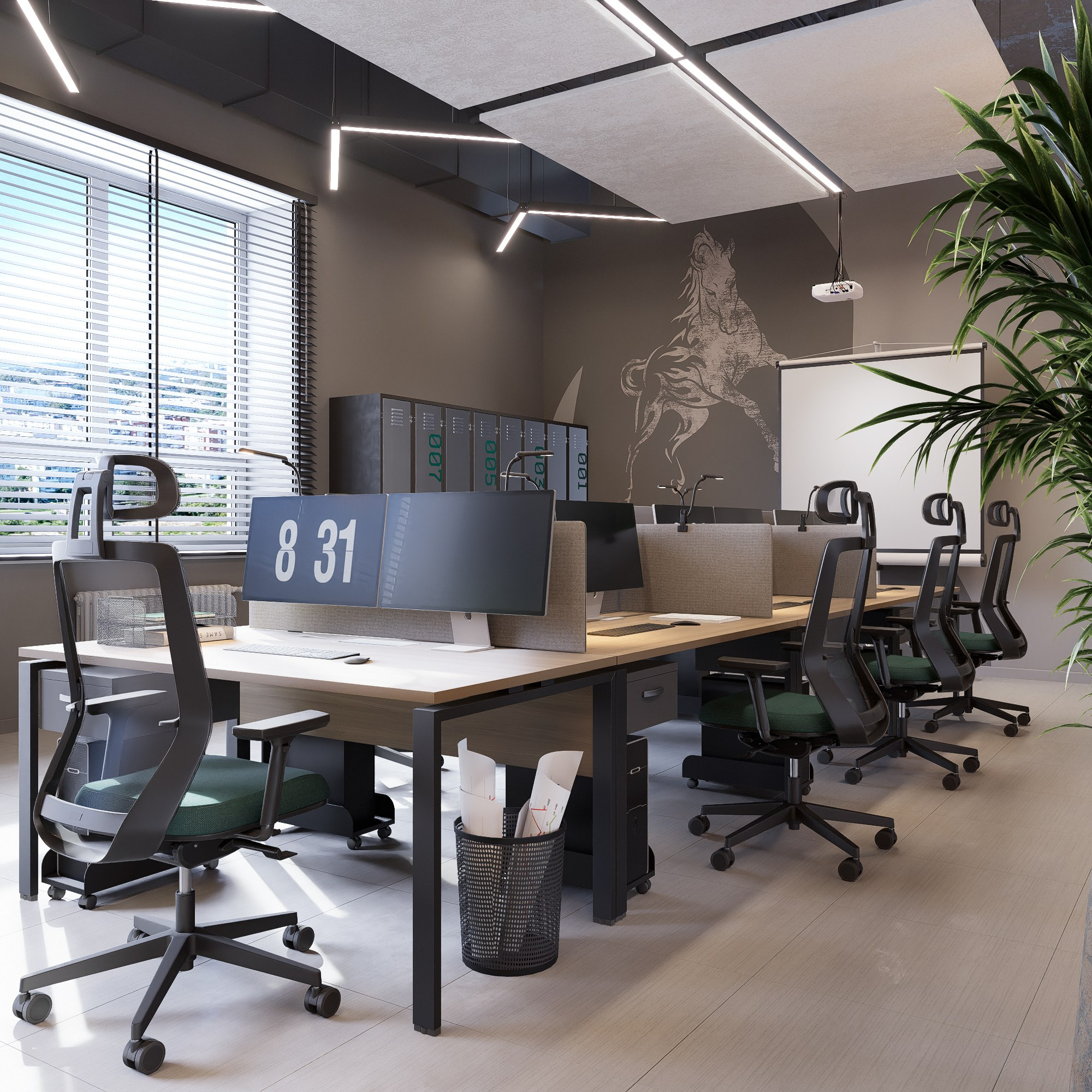 Дизайн проект офисных помещений компании REDRUM. Архитектурно-дизайнерское бюро ROOMS