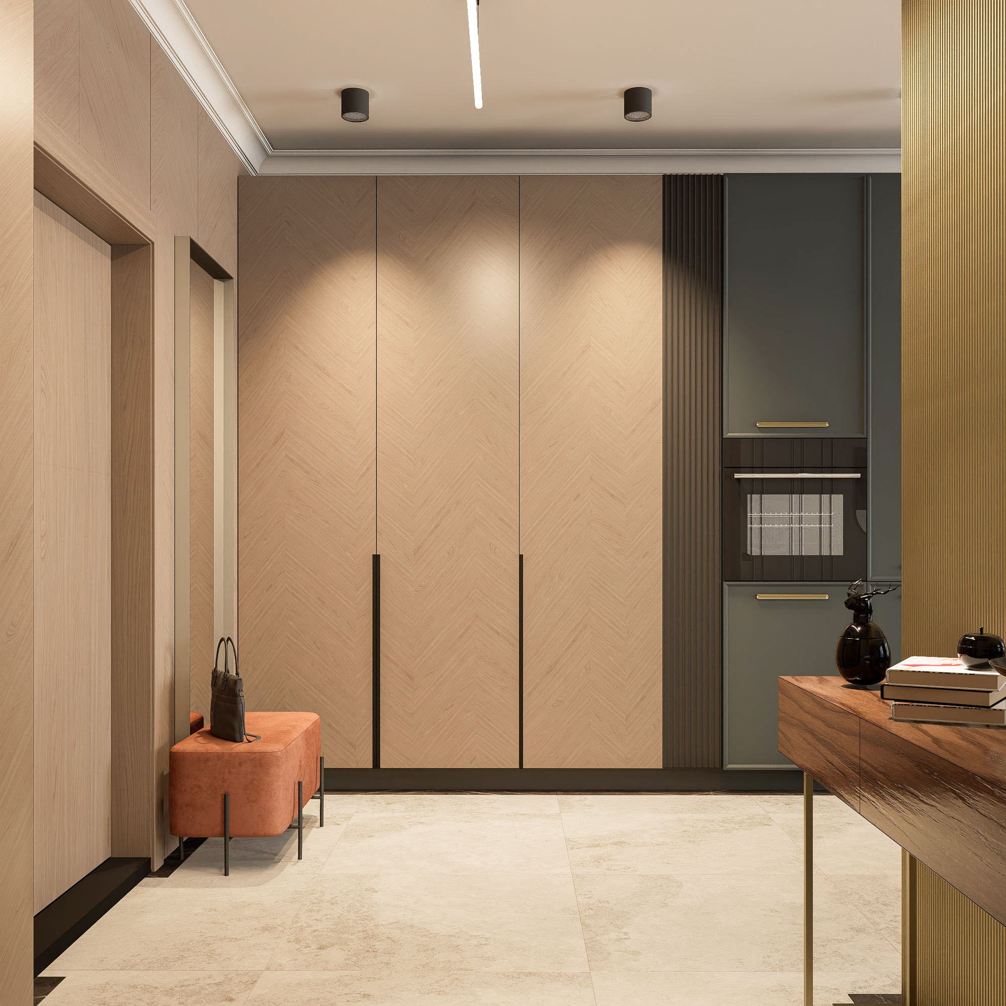 Дизайн проект квартиры в ЖК Дежнев. Архитектурно-дизайнерское бюро ROOMS