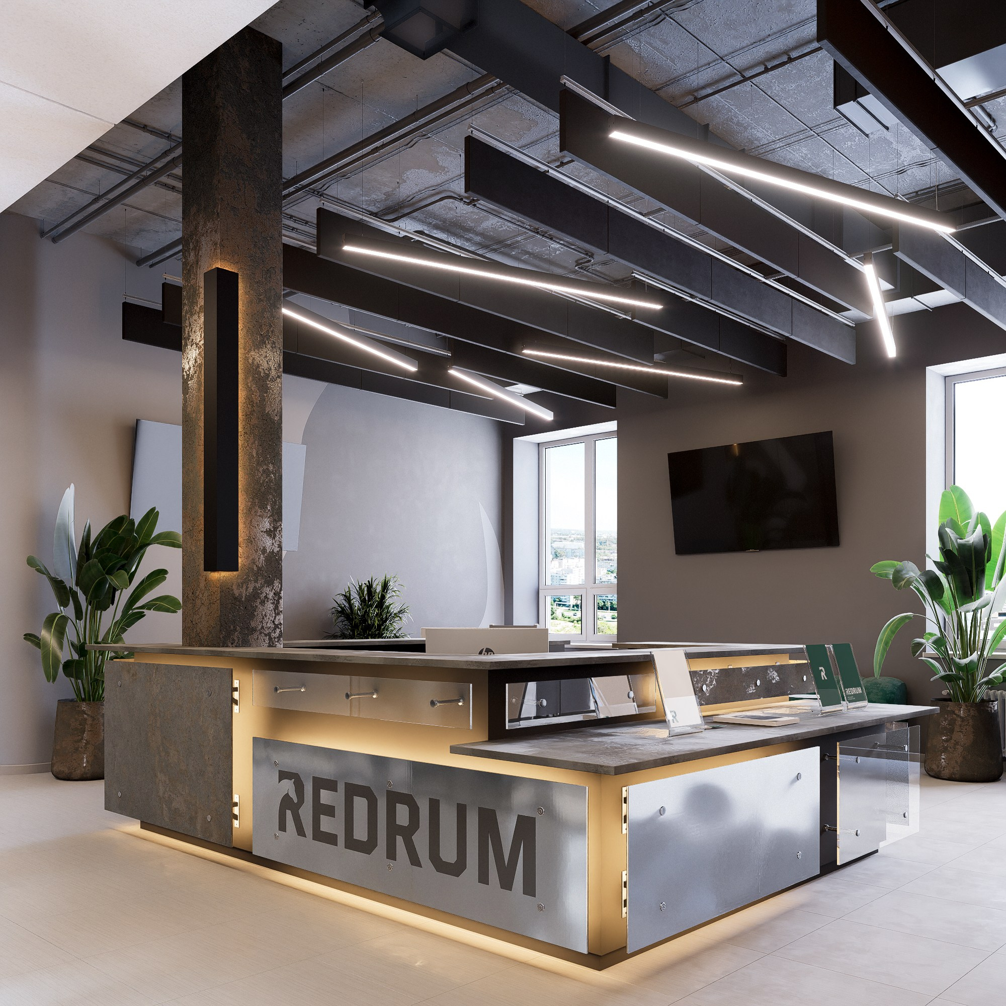 Красивая стойка ресепшн 