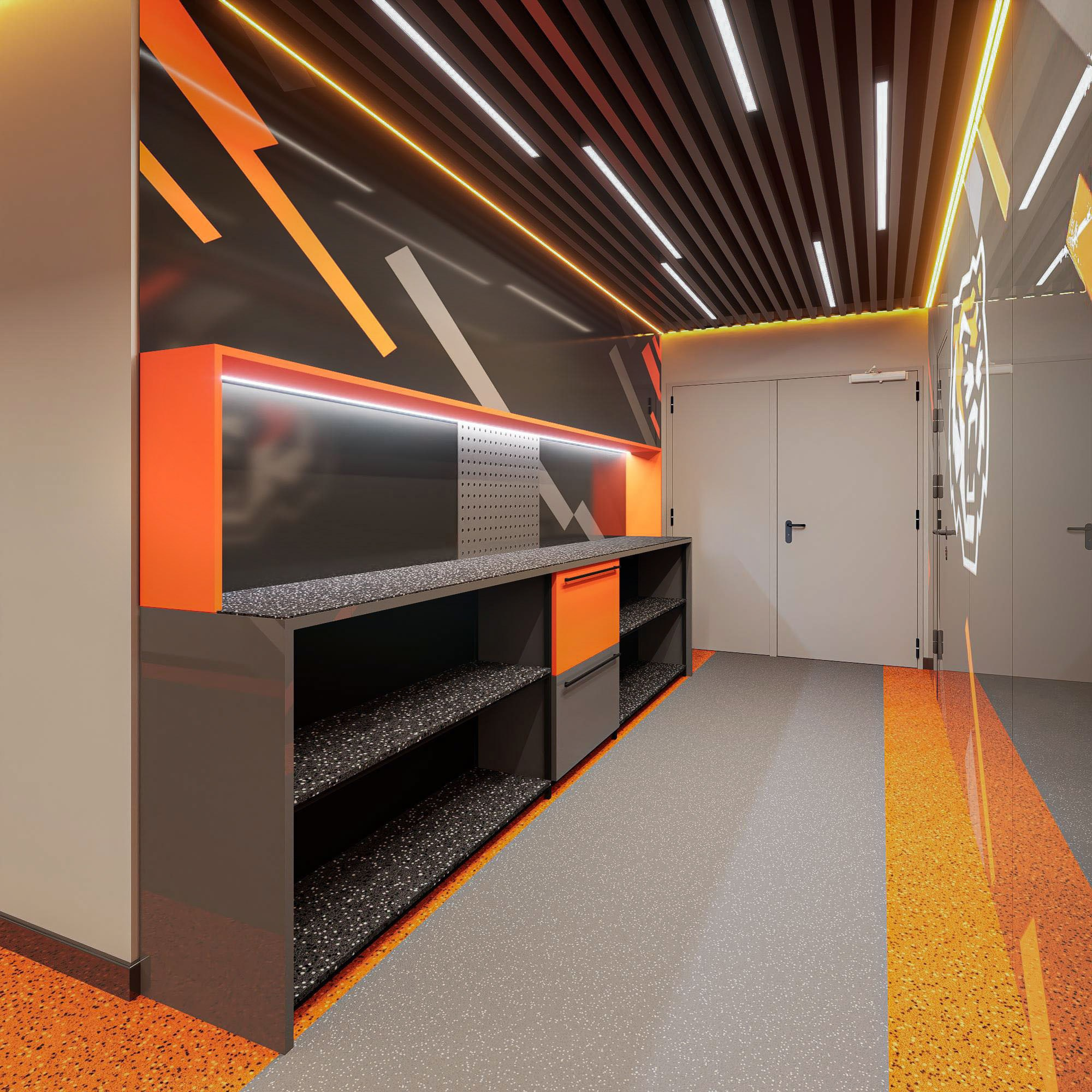 ХК «Амур» Раздевалка. Архитектурно-дизайнерское бюро ROOMS