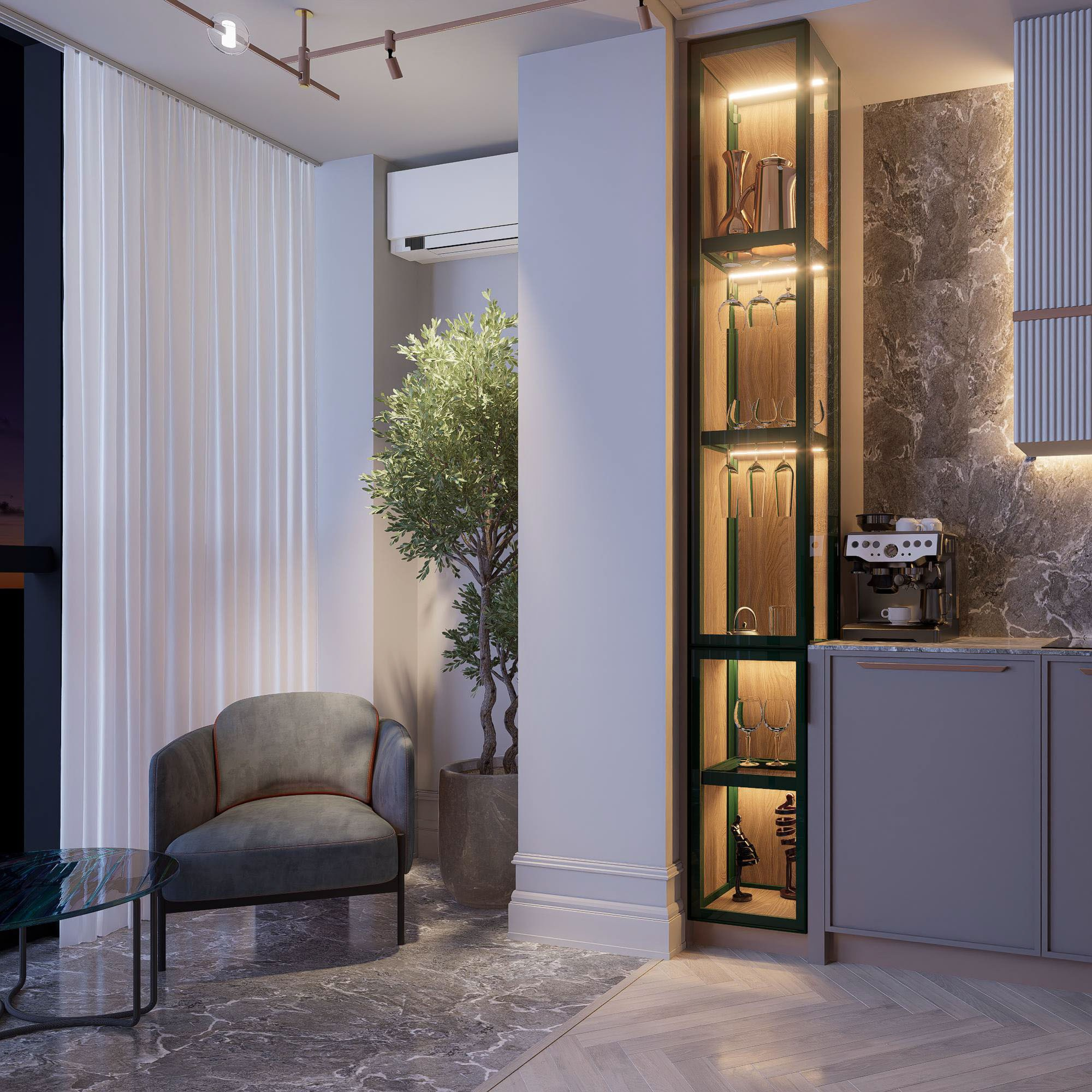 Квартира ЖК Дежнев-4. Архитектурно-дизайнерское бюро ROOMS