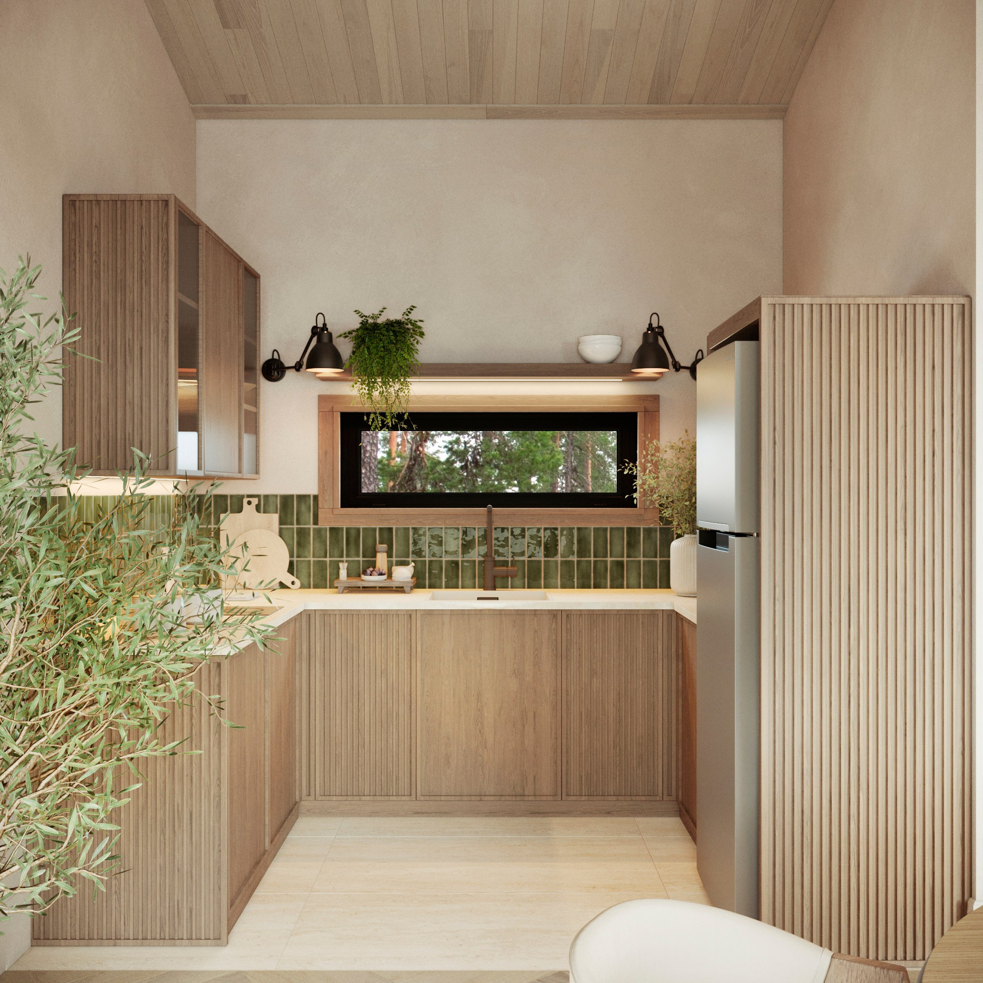 маленькая кухня в стиле wabi-sabi 