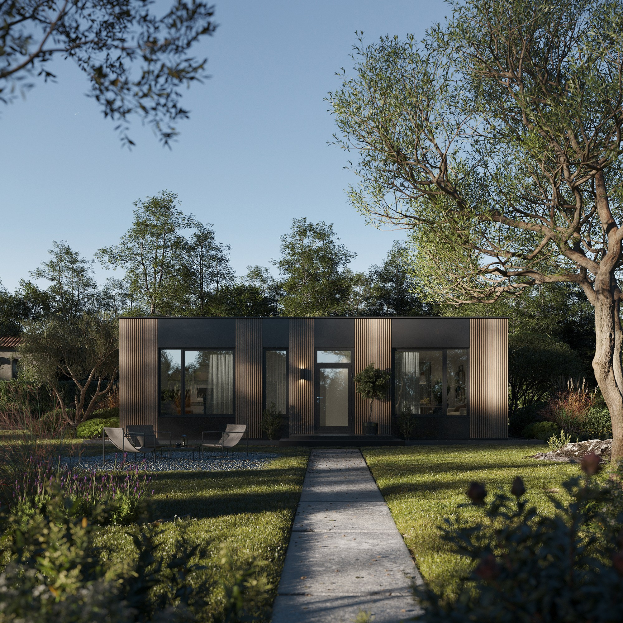 Быстровозводимый дом серии БыстроДом 75 под ключ от ГК "БыстроДом"