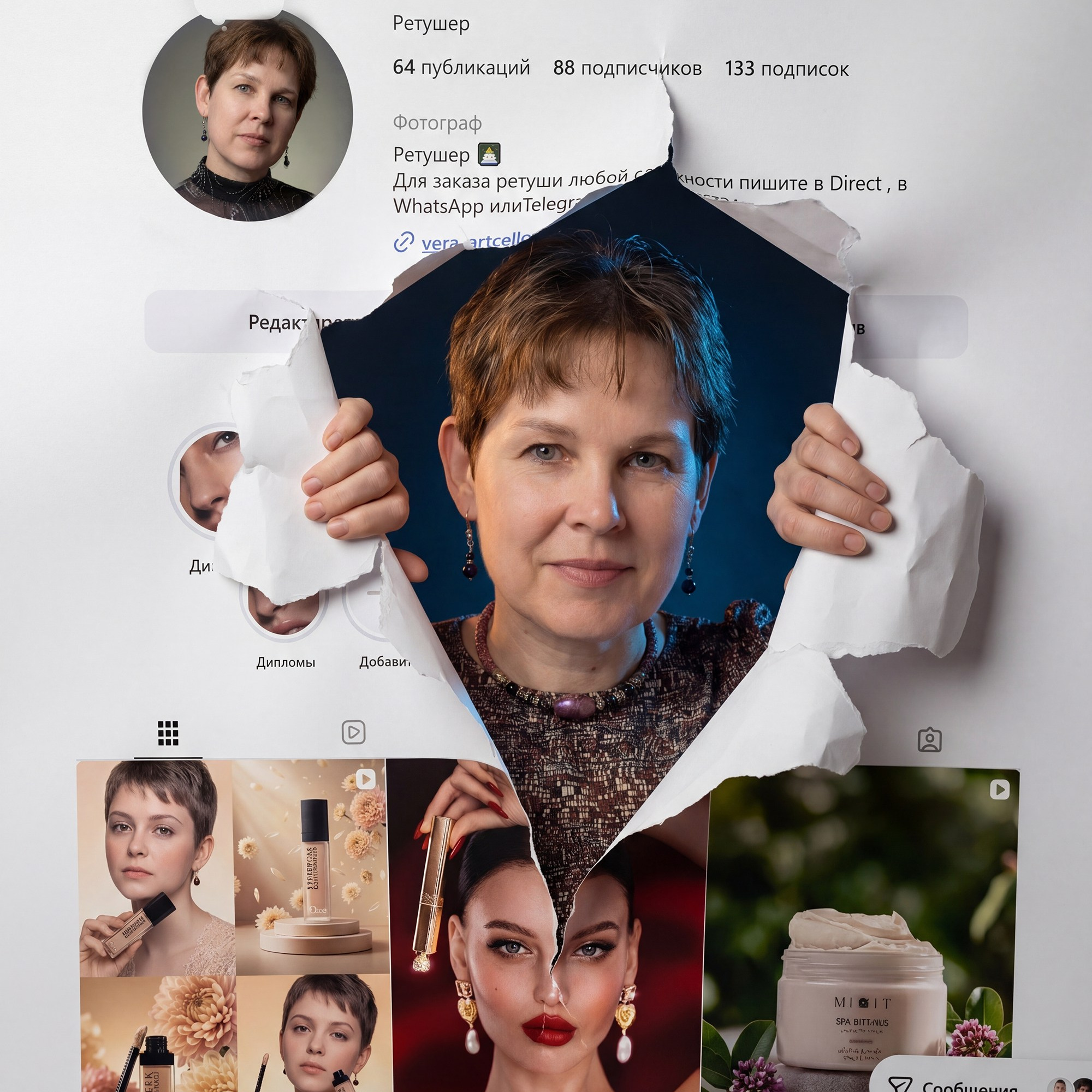 Контакты. Качественная ретушь фотографий Вера Сартакова