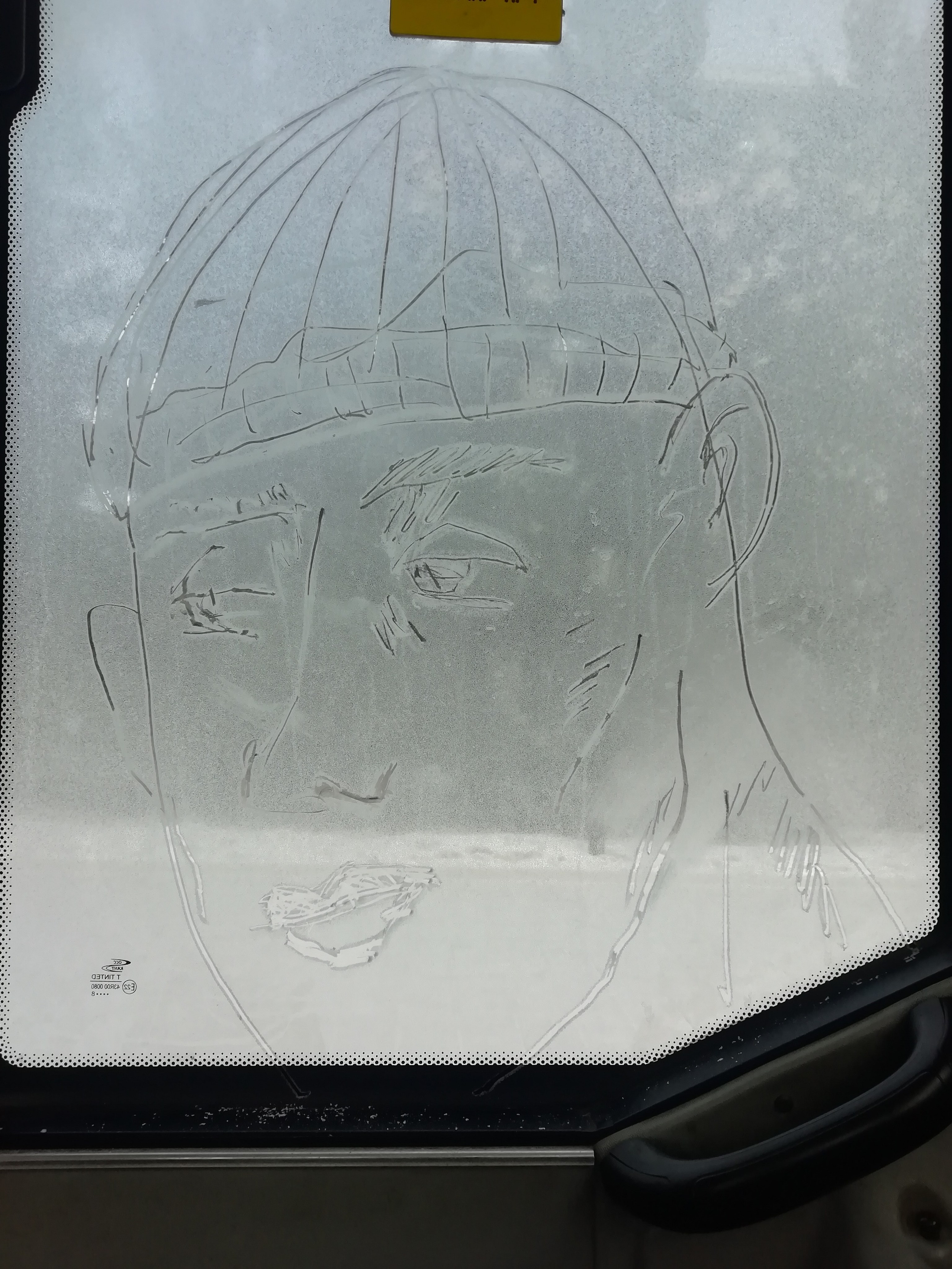 Рисункинаокнахавтобуса. Художник Рыбак Николай